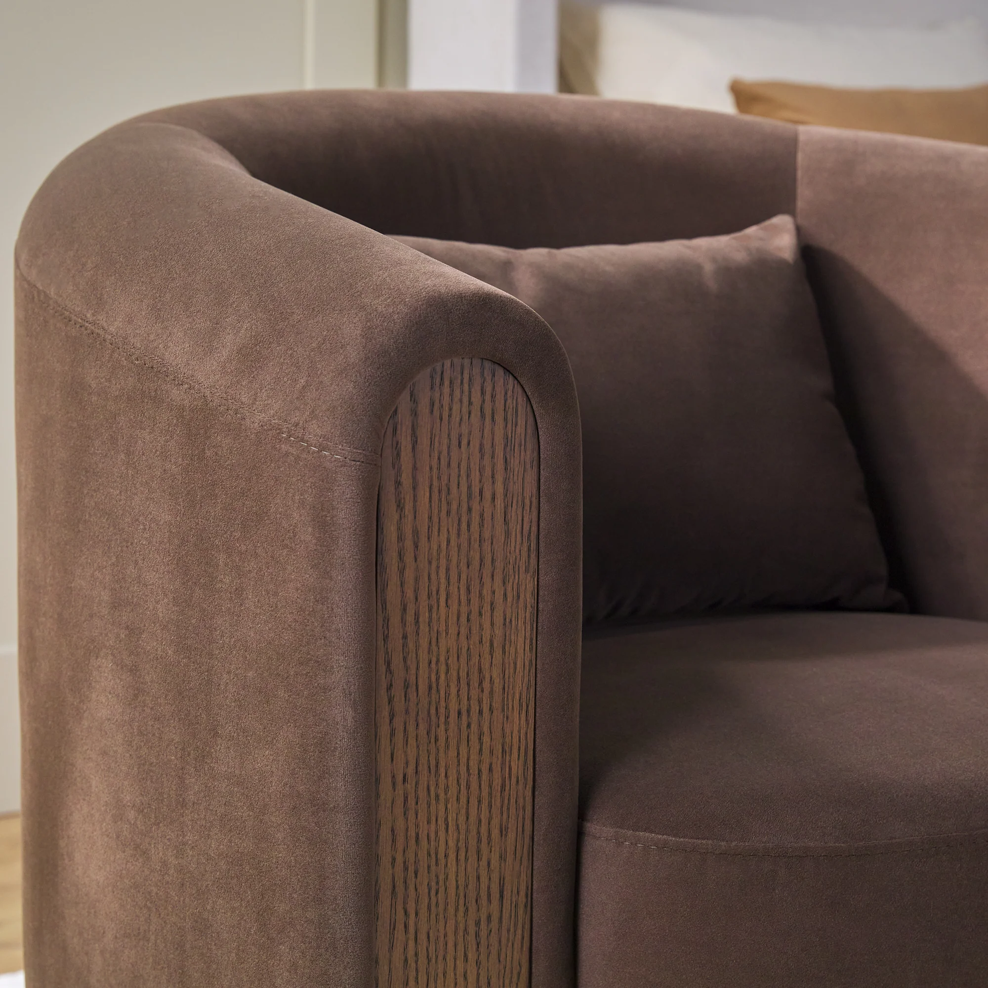 Chantelle Modern Upholstered Swivel Barrel Accent Chair - Image 8