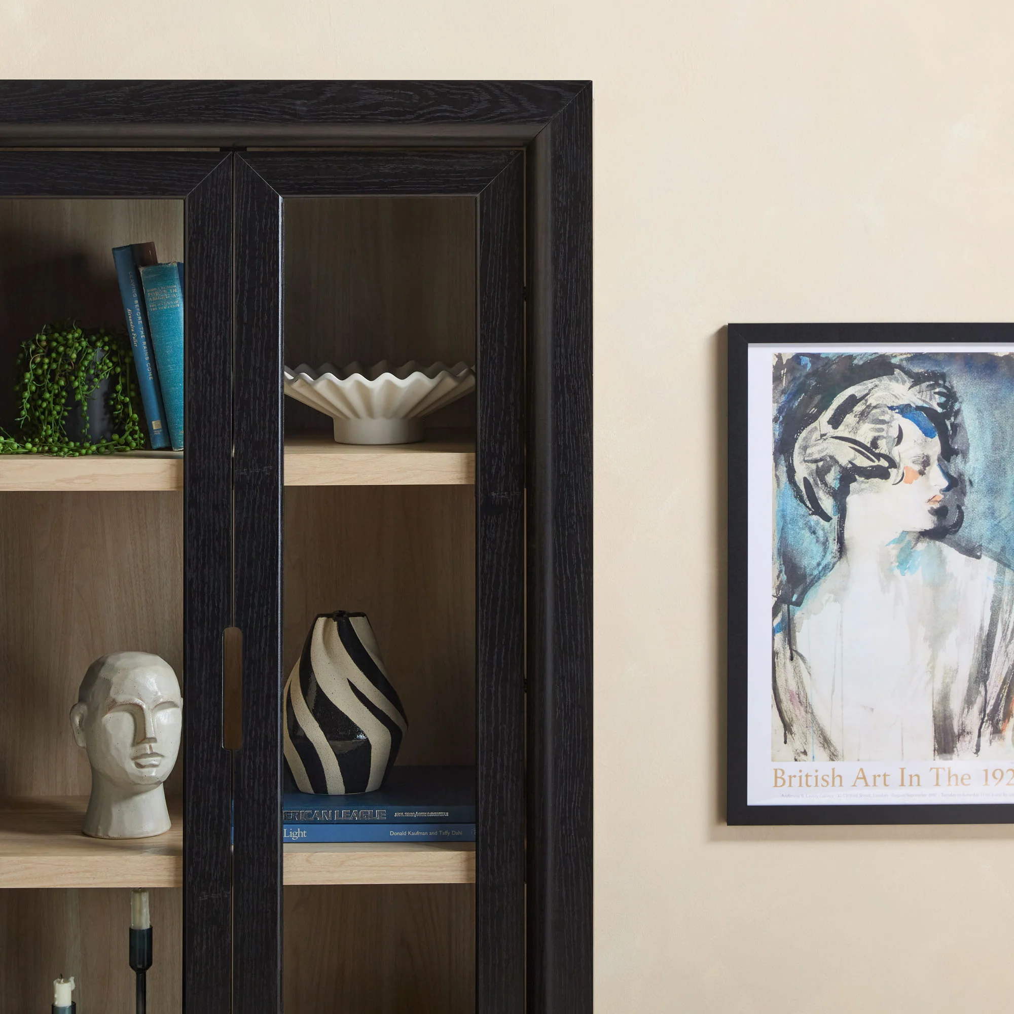 Amira Modern Wood Bookshelf with Glass Doors and Drawer Storage - Image 8
