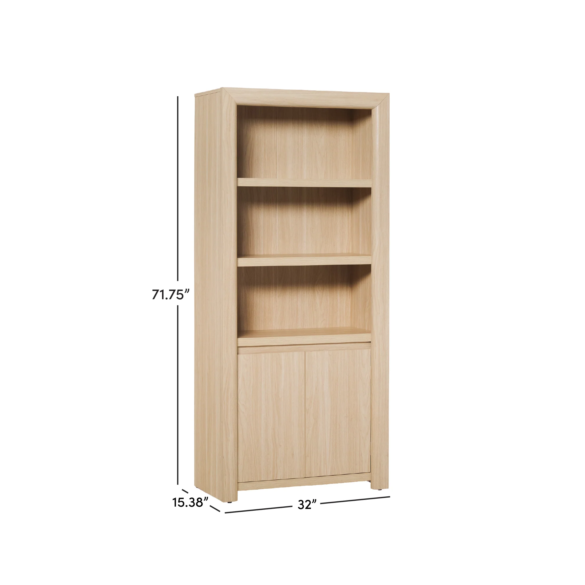 Amira Modern Wood Bookshelf with Storage Cabinet - Image 14