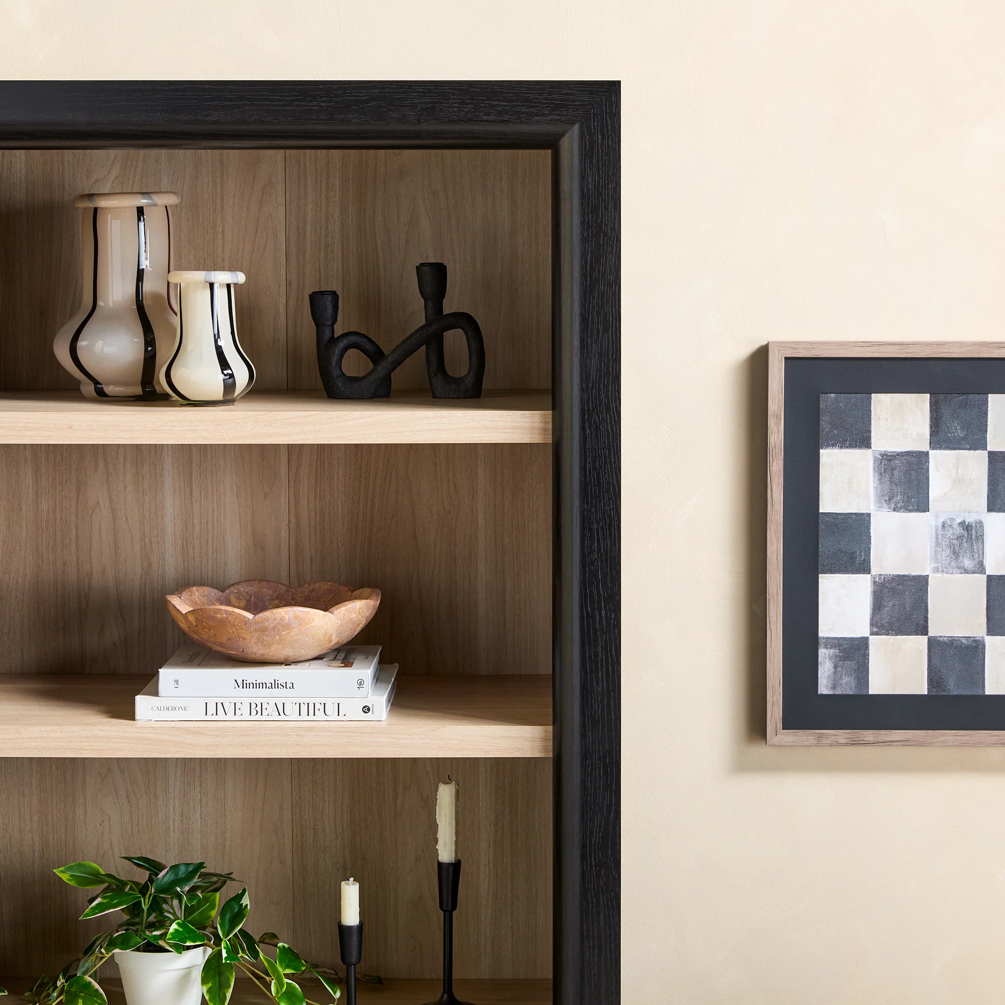 Amira Modern Wood Bookshelf with Storage Cabinet - Image 5