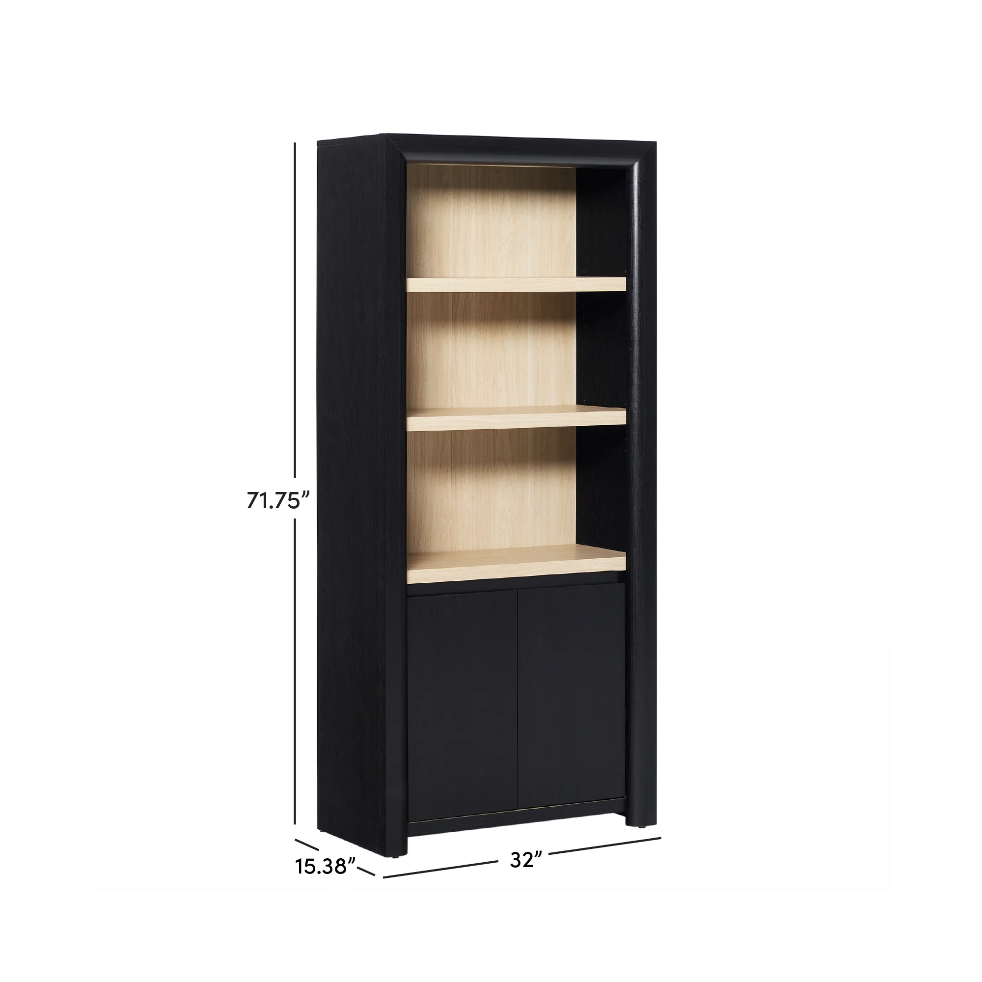Amira Modern Wood Bookshelf with Storage Cabinet - Image 6