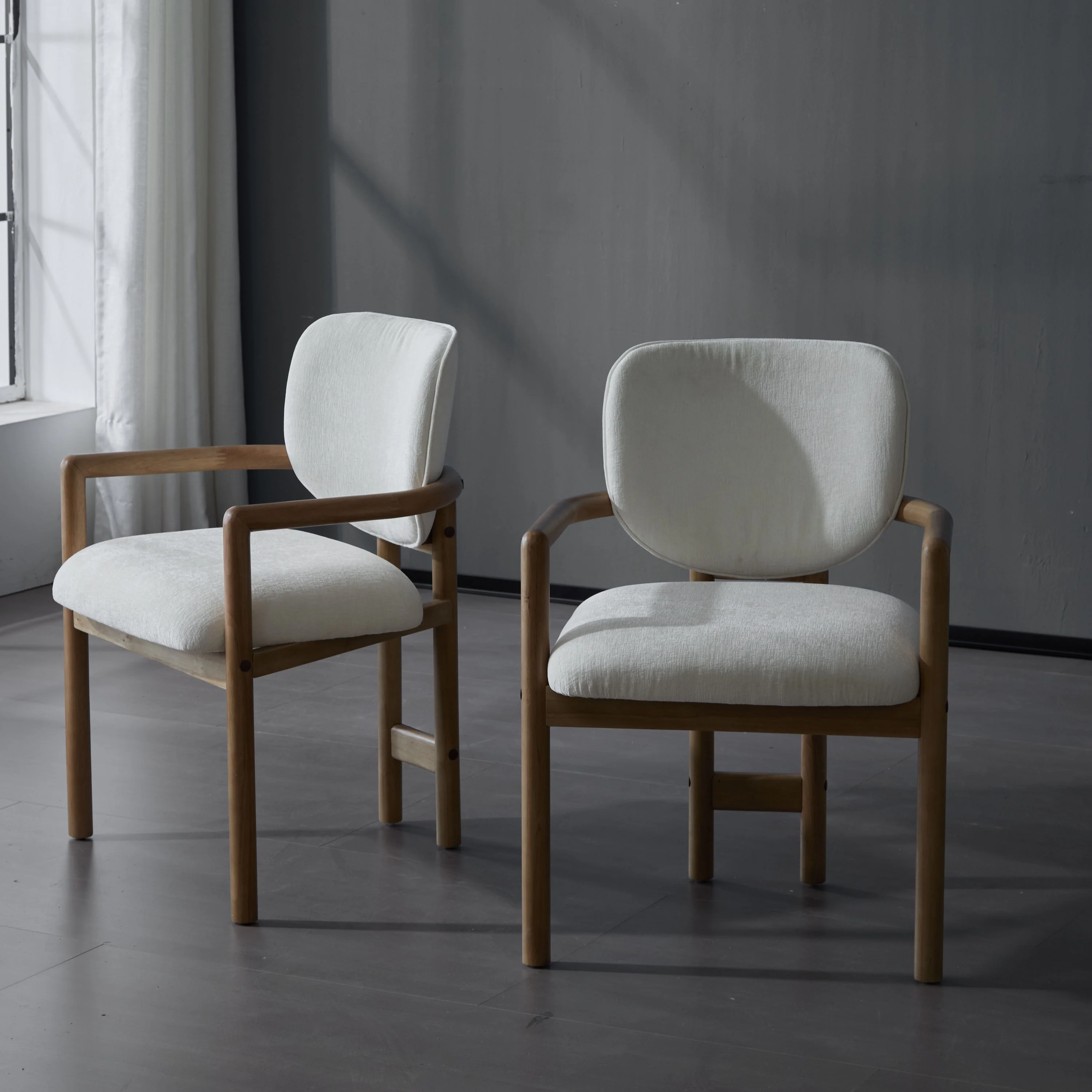 Walker Edison | Modern Wood Upholstered Dining Chairs Set of 2 - Image 2