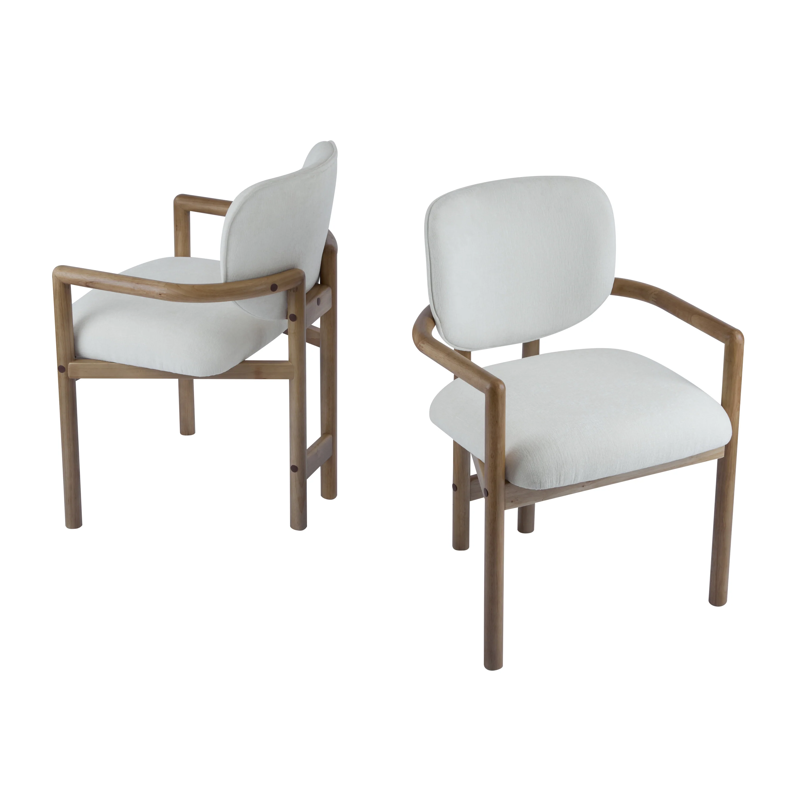 Walker Edison | Modern Wood Upholstered Dining Chairs Set of 2 - Image 5