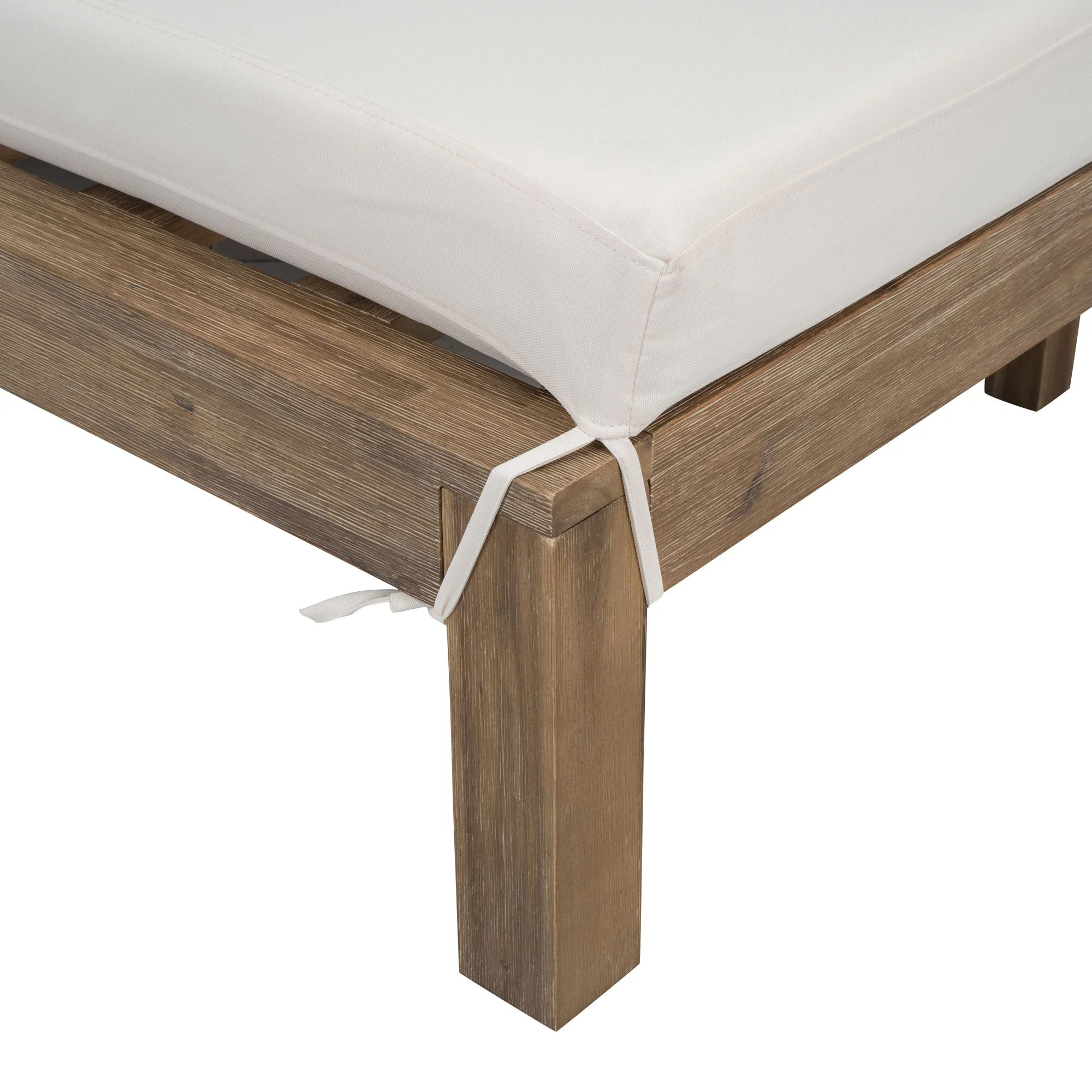 Modern Teak Wood Outdoor Patio Sunbathing Lounge Bed - Image 18