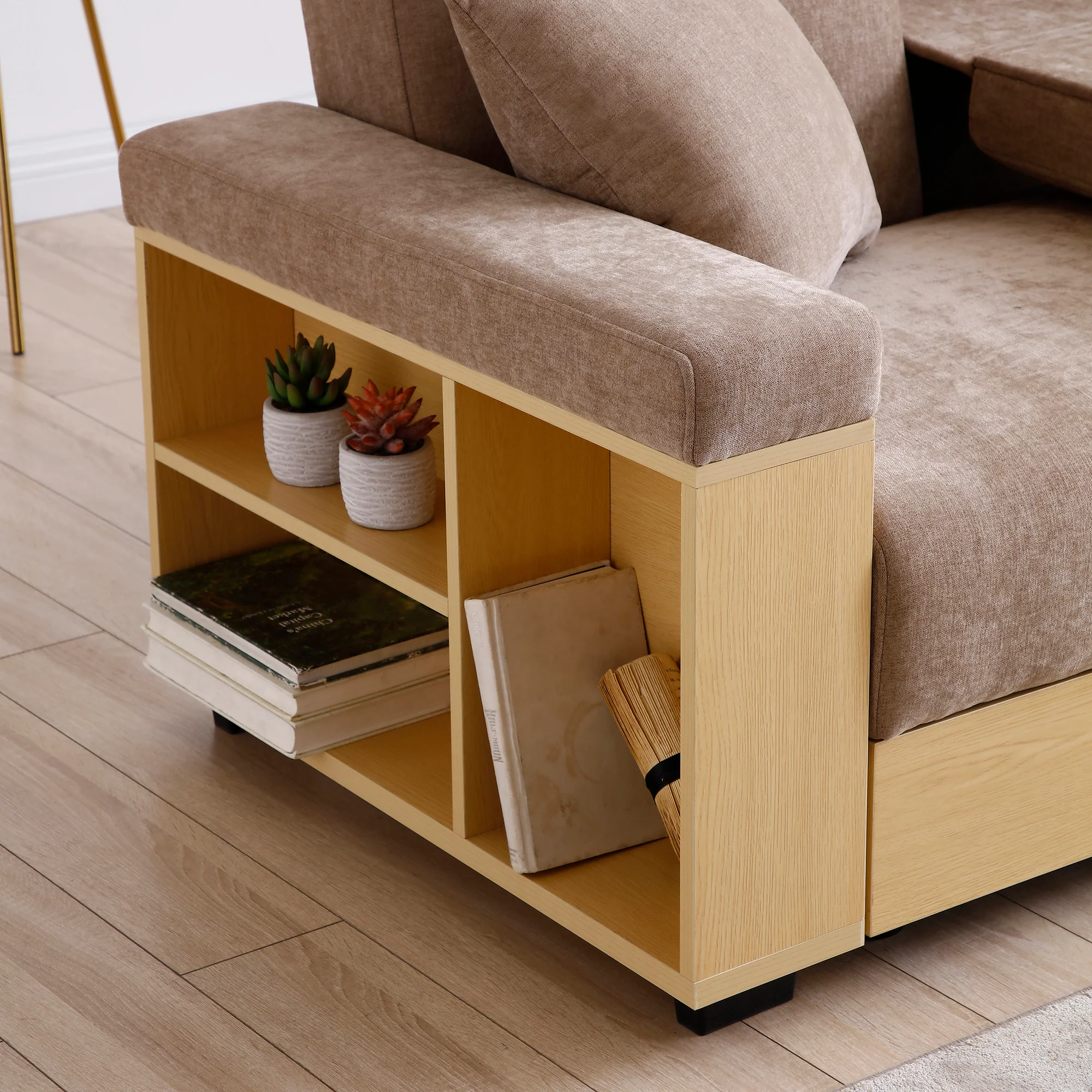 Multifunctional Convertible Sleeper Bed Sofa with Storage Ottoman - Image 13