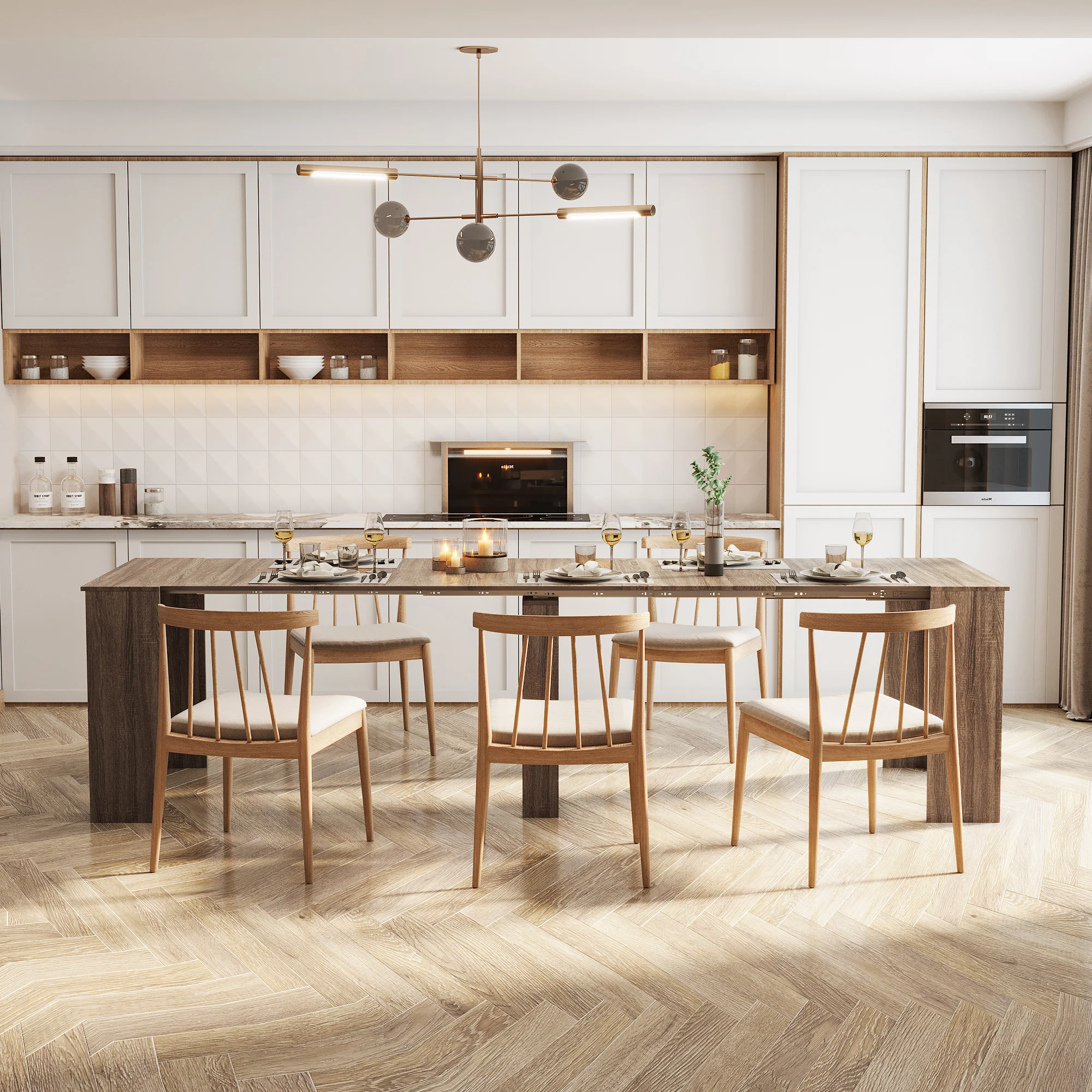 Multifunctional Extendable Dining and Console Table for Hosting