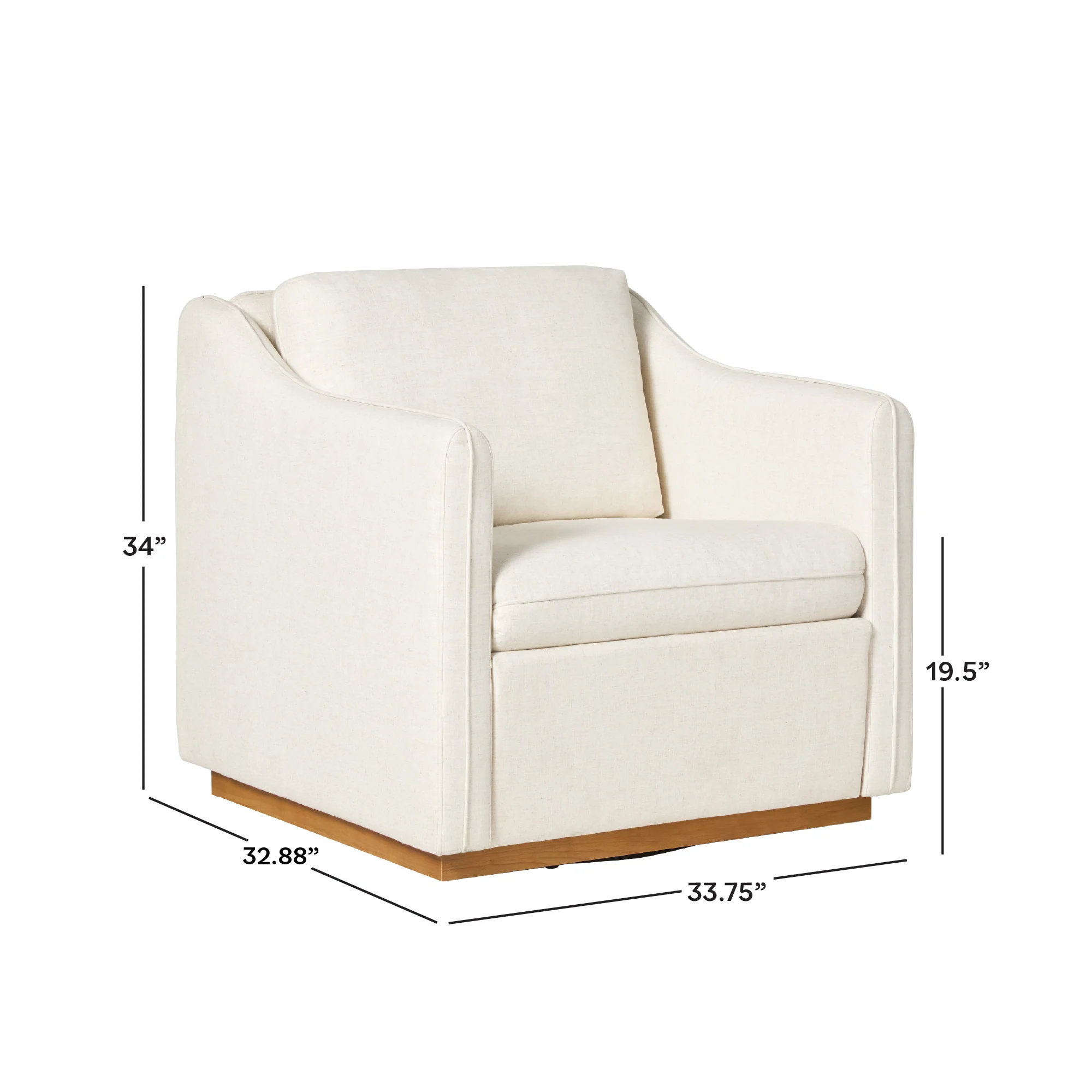Nash Modern Farmhouse Linen Swivel Accent Chairs, Set of 2 - Image 7