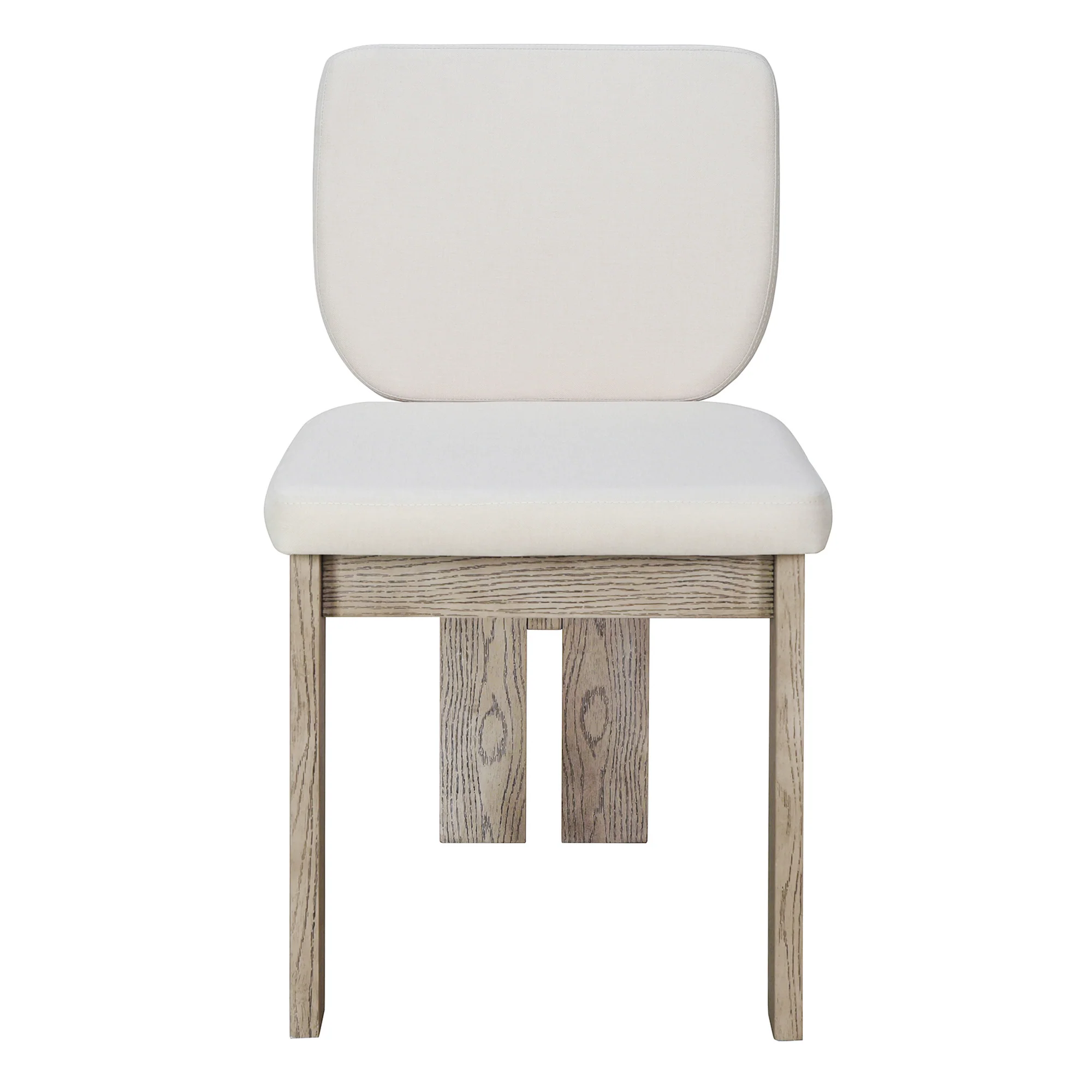 Walker Edison | Natural Wood Wash 7-Piece Retro Dining Set with 6 Upholstered Chairs - Image 16