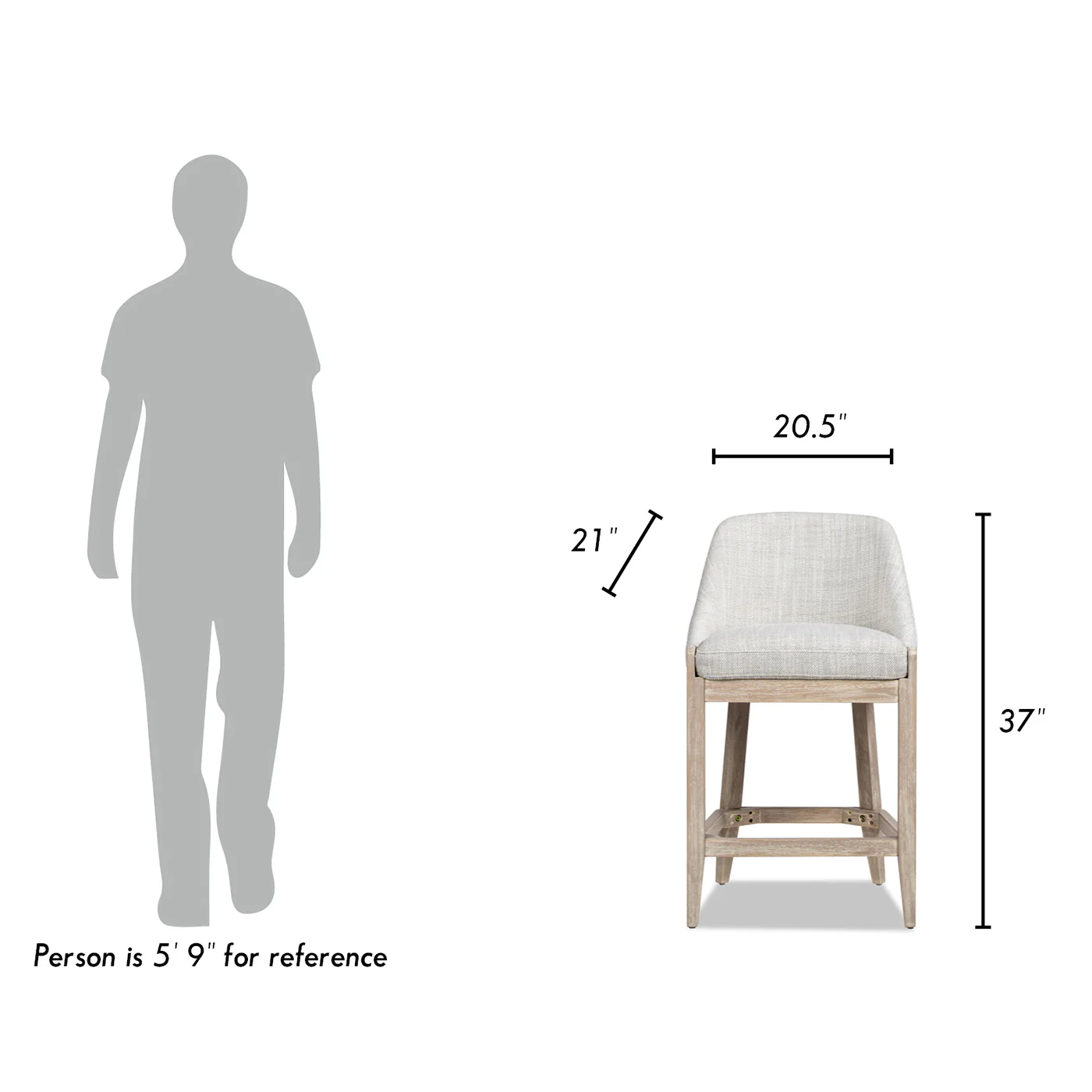 Newport 26.5' Coastal Curved Back Upholstered Counter Stool - Image 3