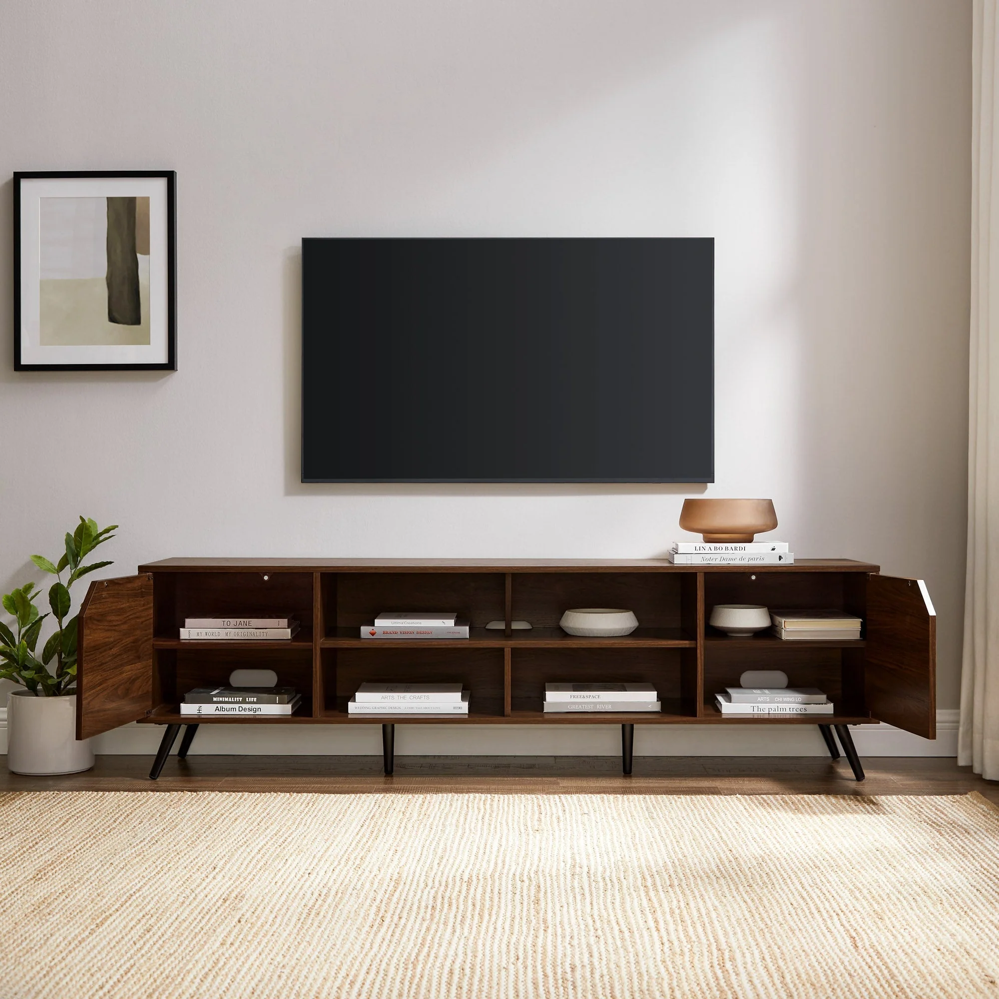Noah Mid-Century Modern Angular TV Stand Collection - Image 9