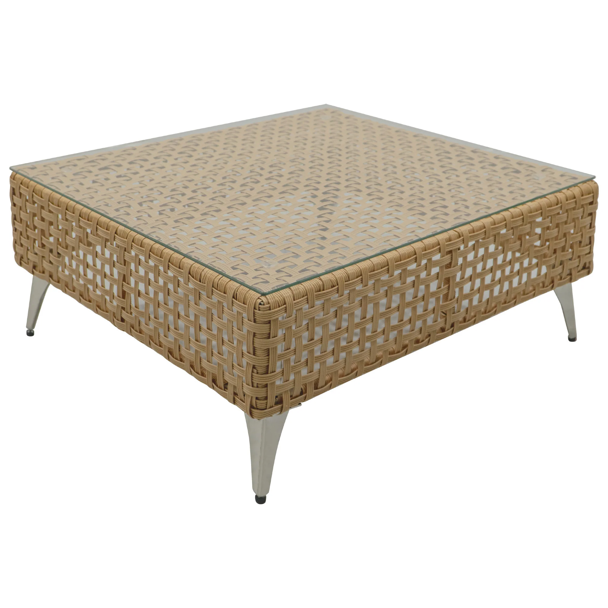 Outdoor 7-Piece Wicker Conversation Sectional Sofa Set with Cushions and Coffee Table - Image 21