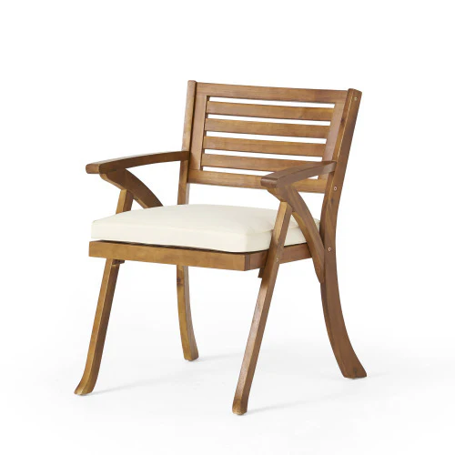 Outdoor 7 Pieces Acacia Wood Dining Set with Handwoven Rattan Legs - Image 13