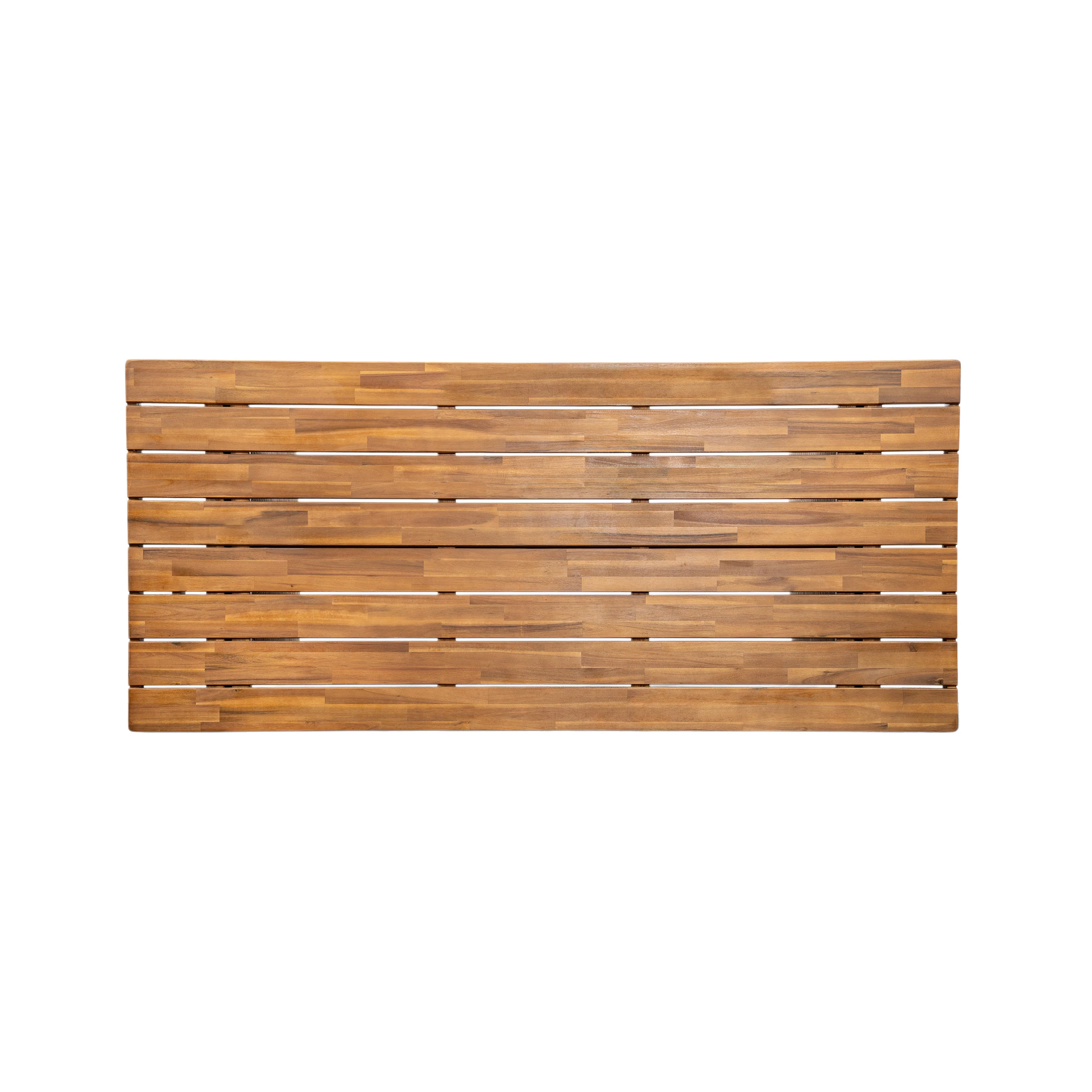 Outdoor 7 Pieces Acacia Wood Dining Set with Handwoven Rattan Legs - Image 6
