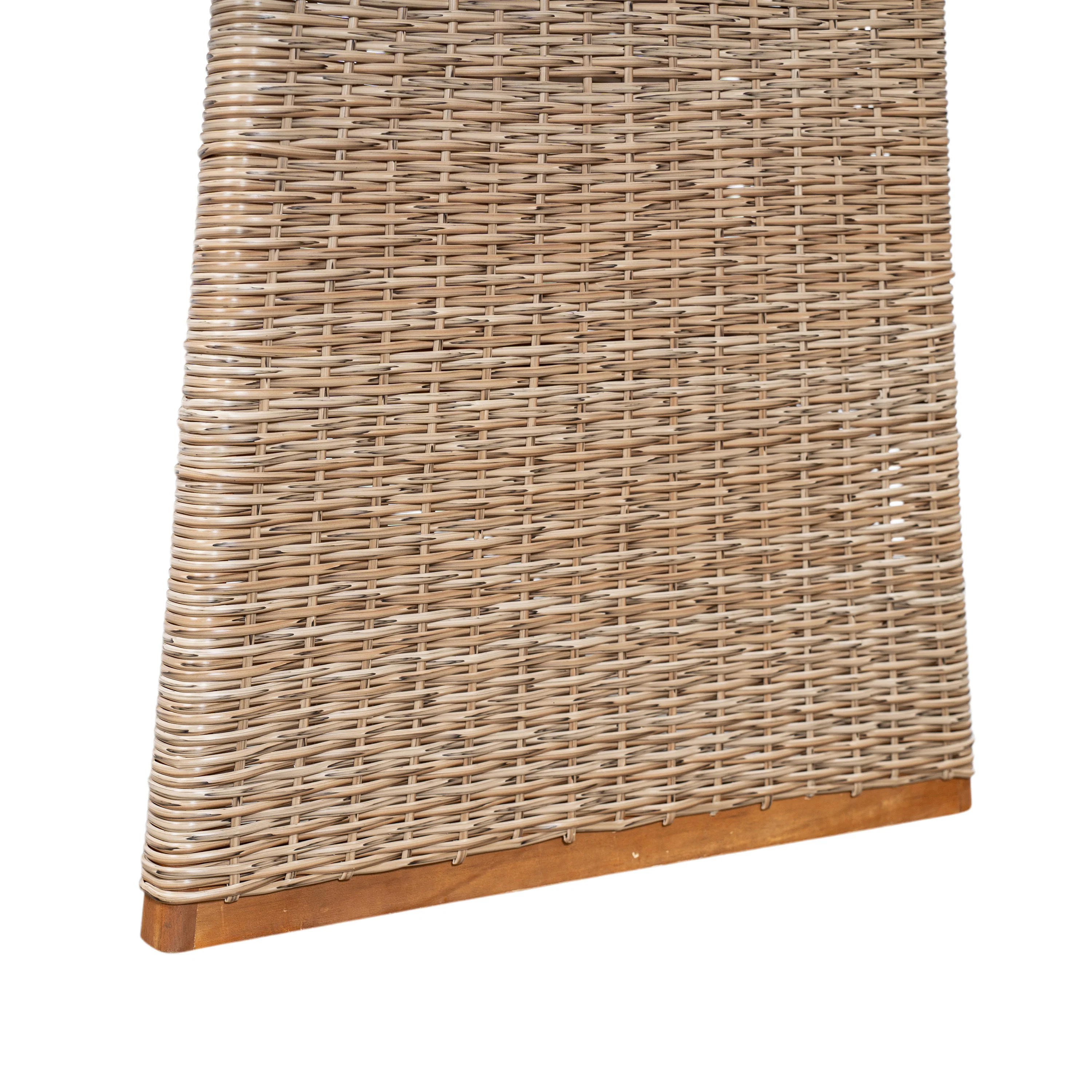 Outdoor 7 Pieces Acacia Wood Dining Set with Handwoven Rattan Legs - Image 7