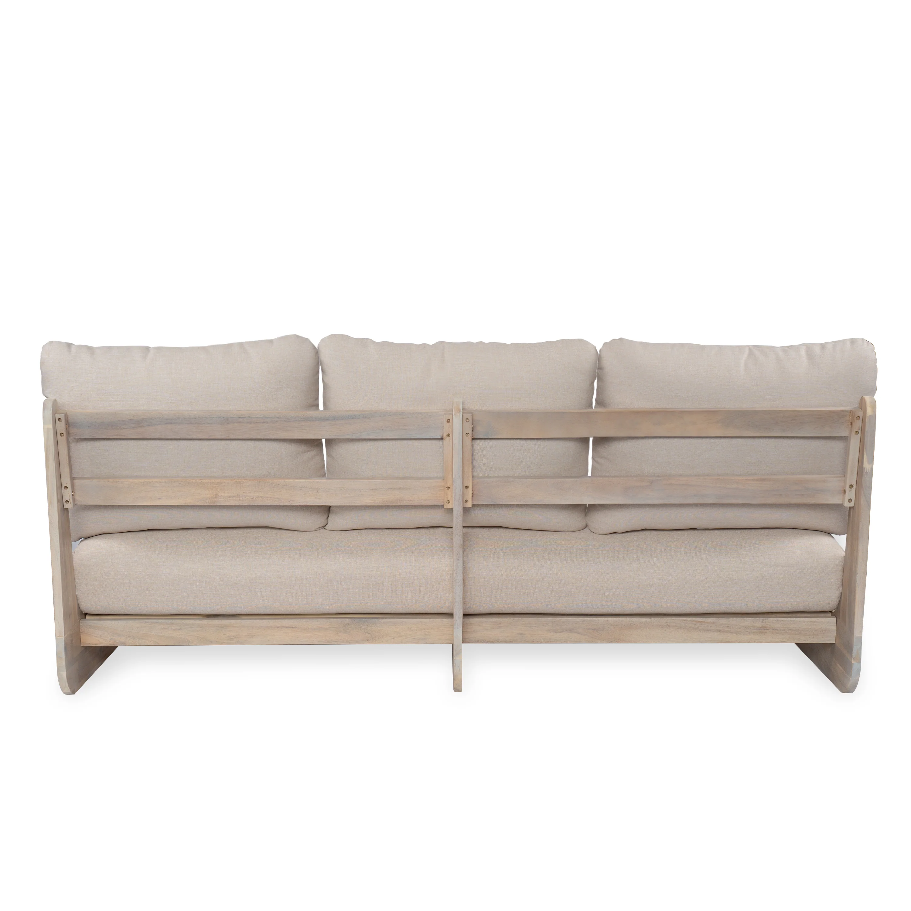Outdoor Acacia Wood 3 Seater Lazy Sofa Couch - Image 6