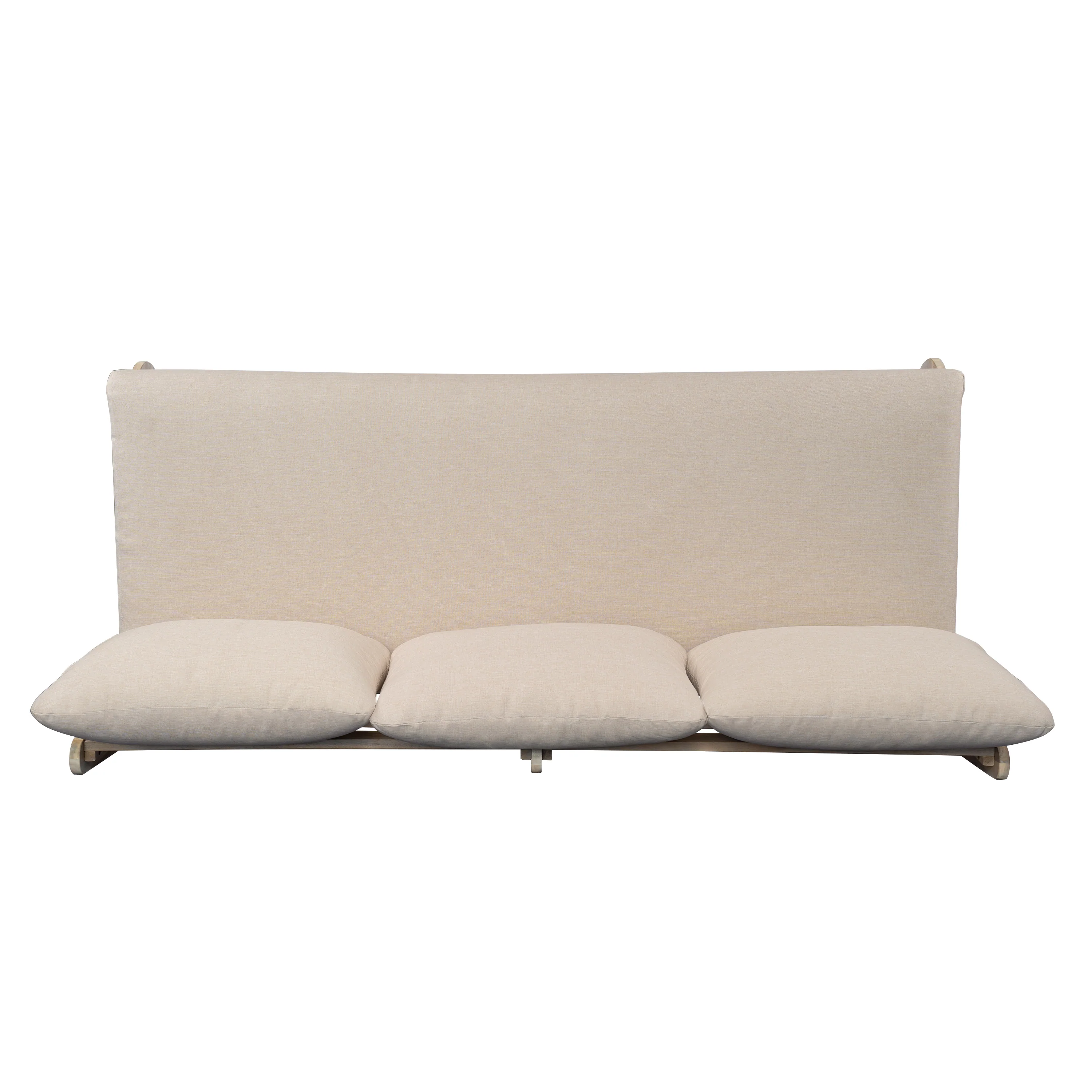 Outdoor Acacia Wood 3 Seater Lazy Sofa Couch - Image 7