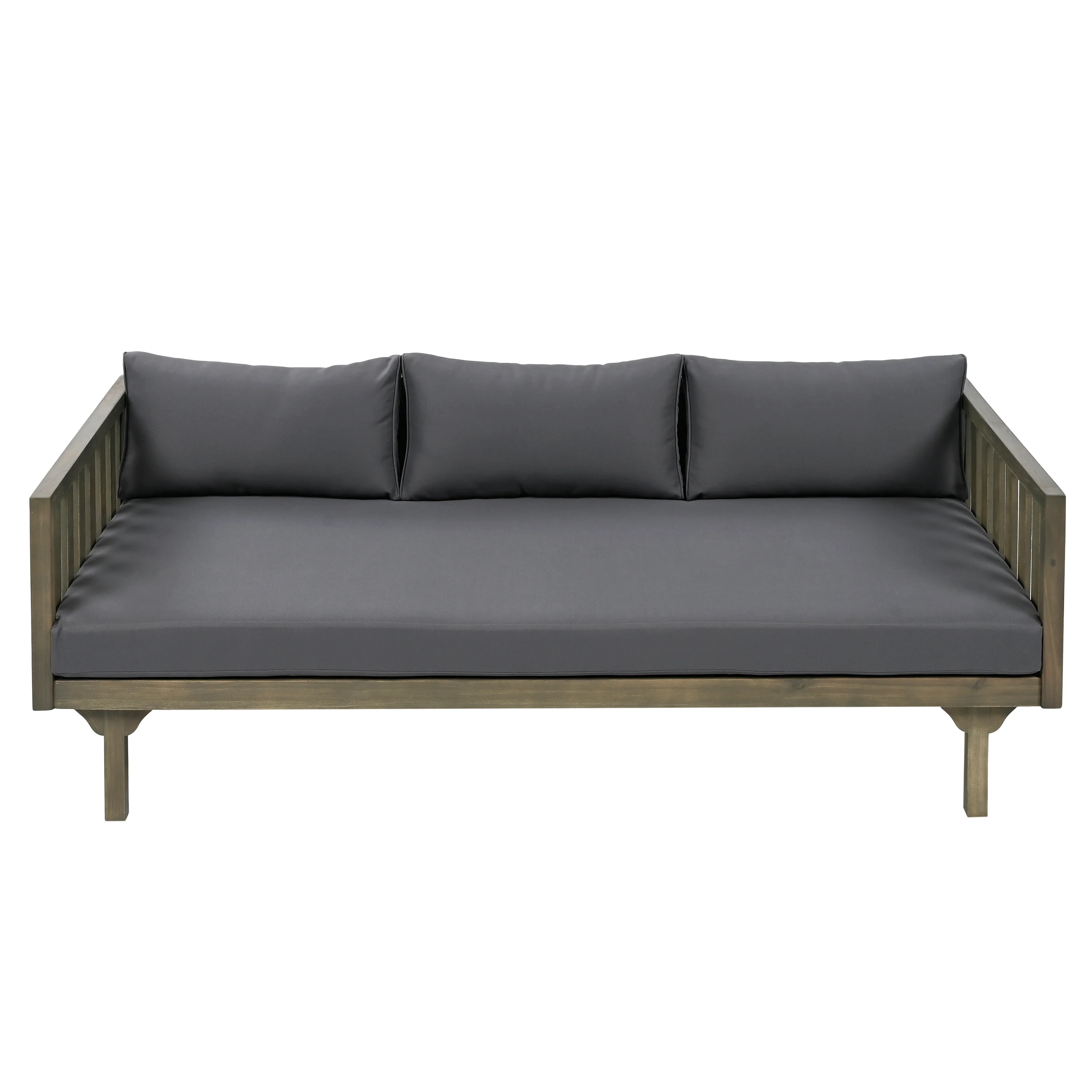 Outdoor Acacia Wood Deep Seat Daybed Patio Furniture Set with Cushions & Table - Image 9