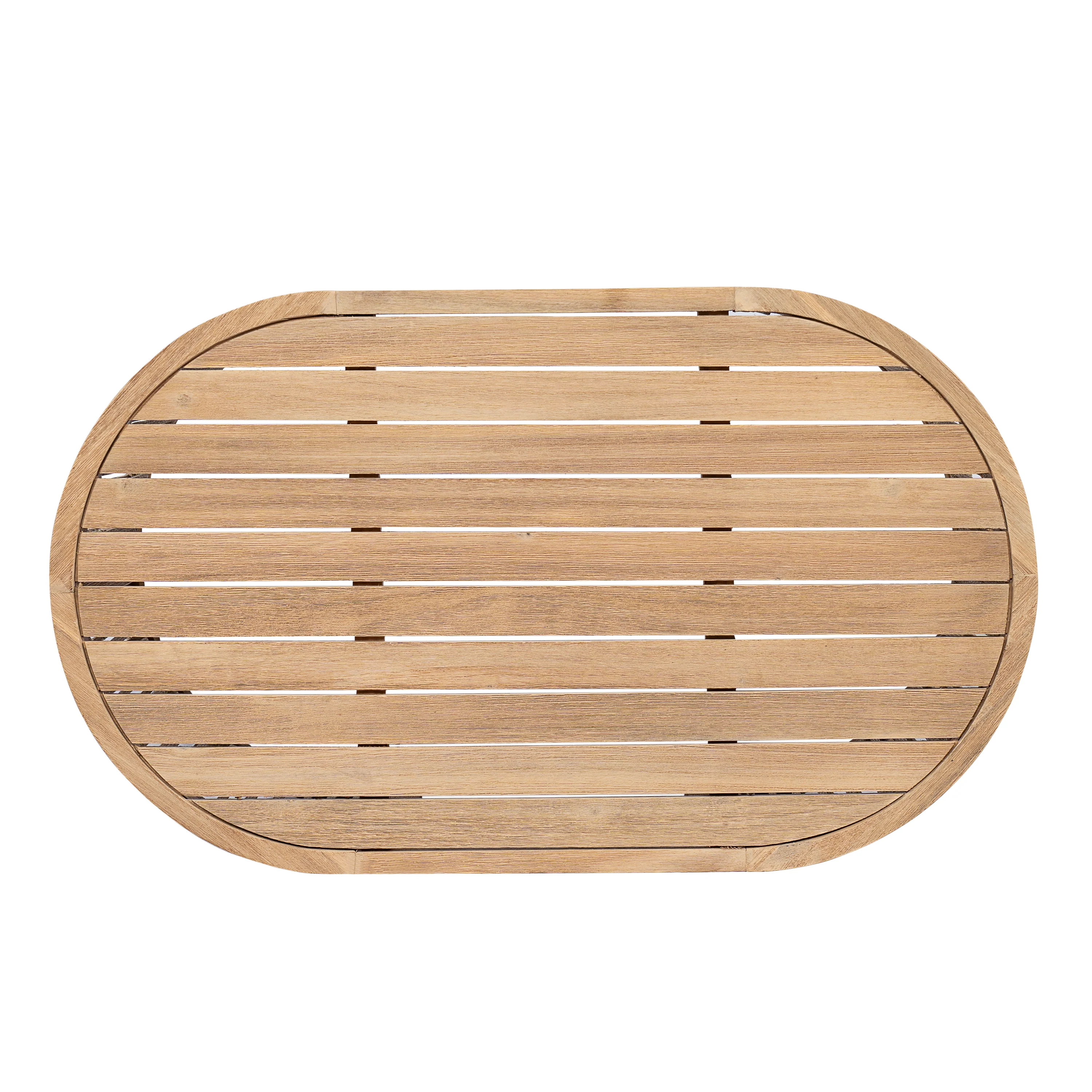 Walker Edison | Outdoor Acacia Wood Oval Coffee Table with Rope - Image 7
