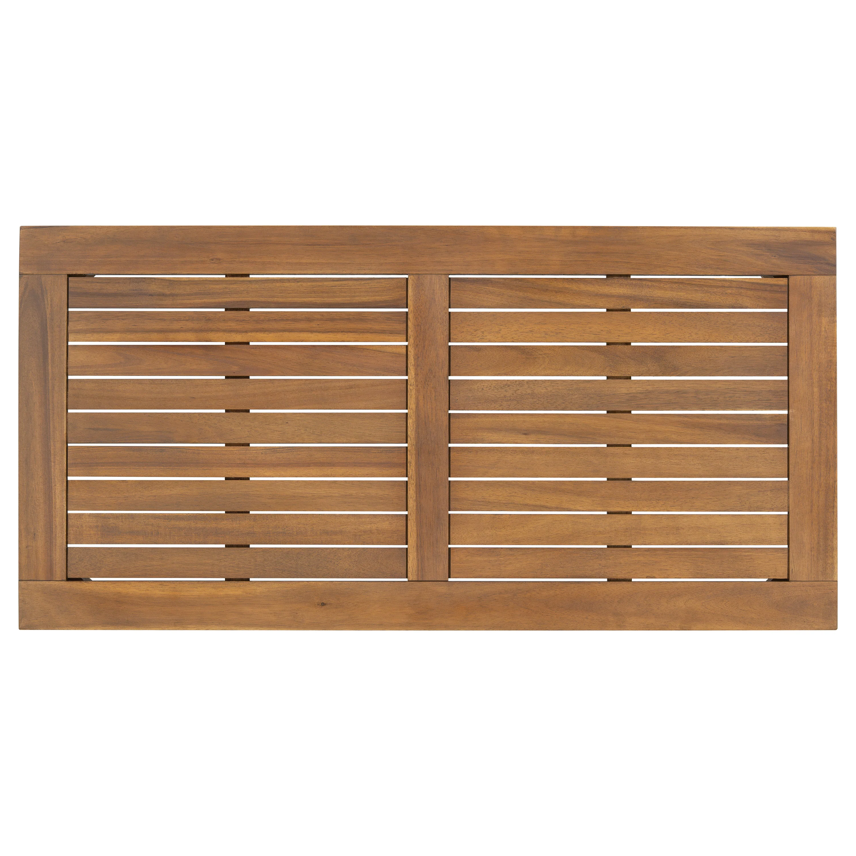 Walker Edison | Outdoor Acacia Wood Patio 4 Piece Sofa Set - Image 6
