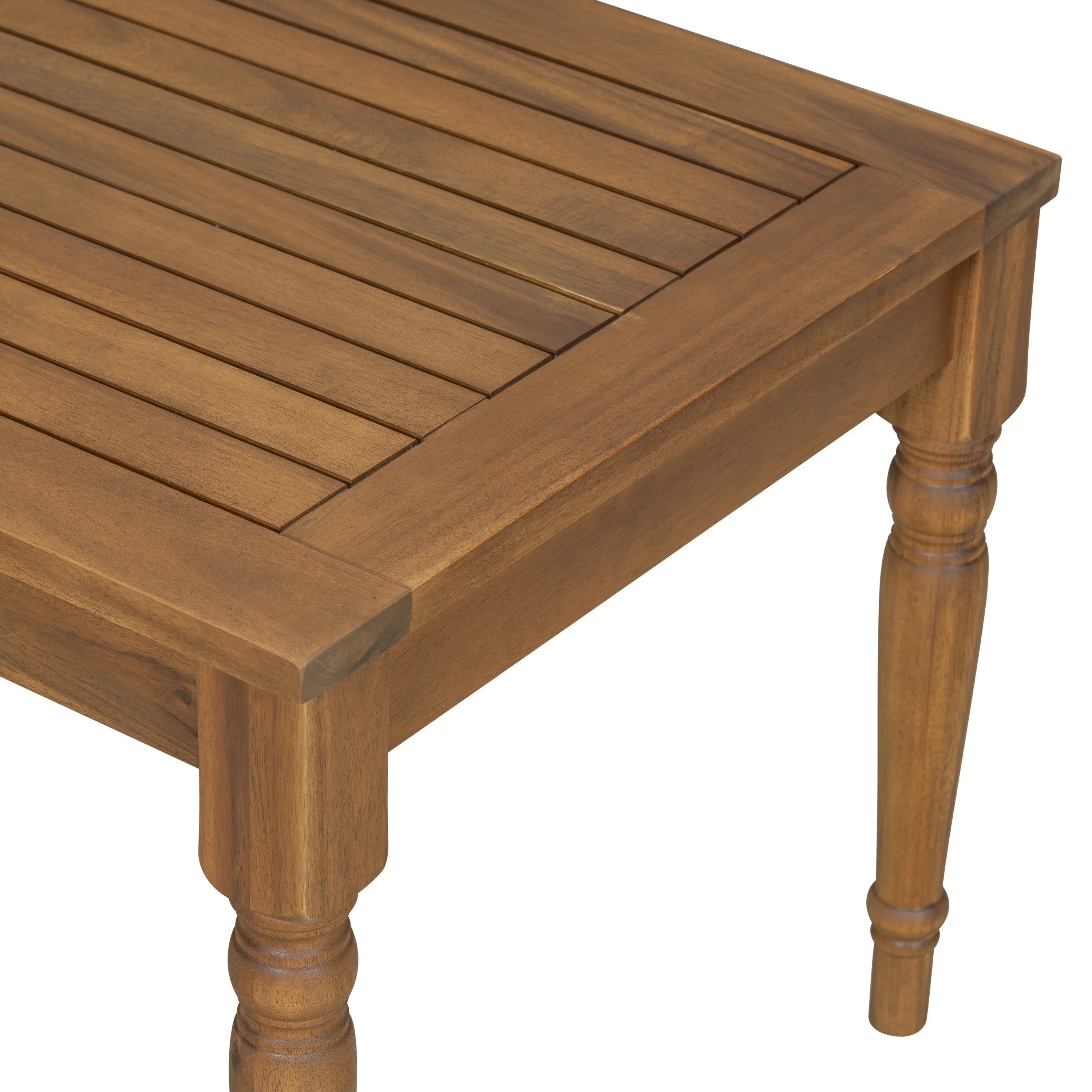Walker Edison | Outdoor Acacia Wood Patio 4 Piece Sofa Set - Image 7