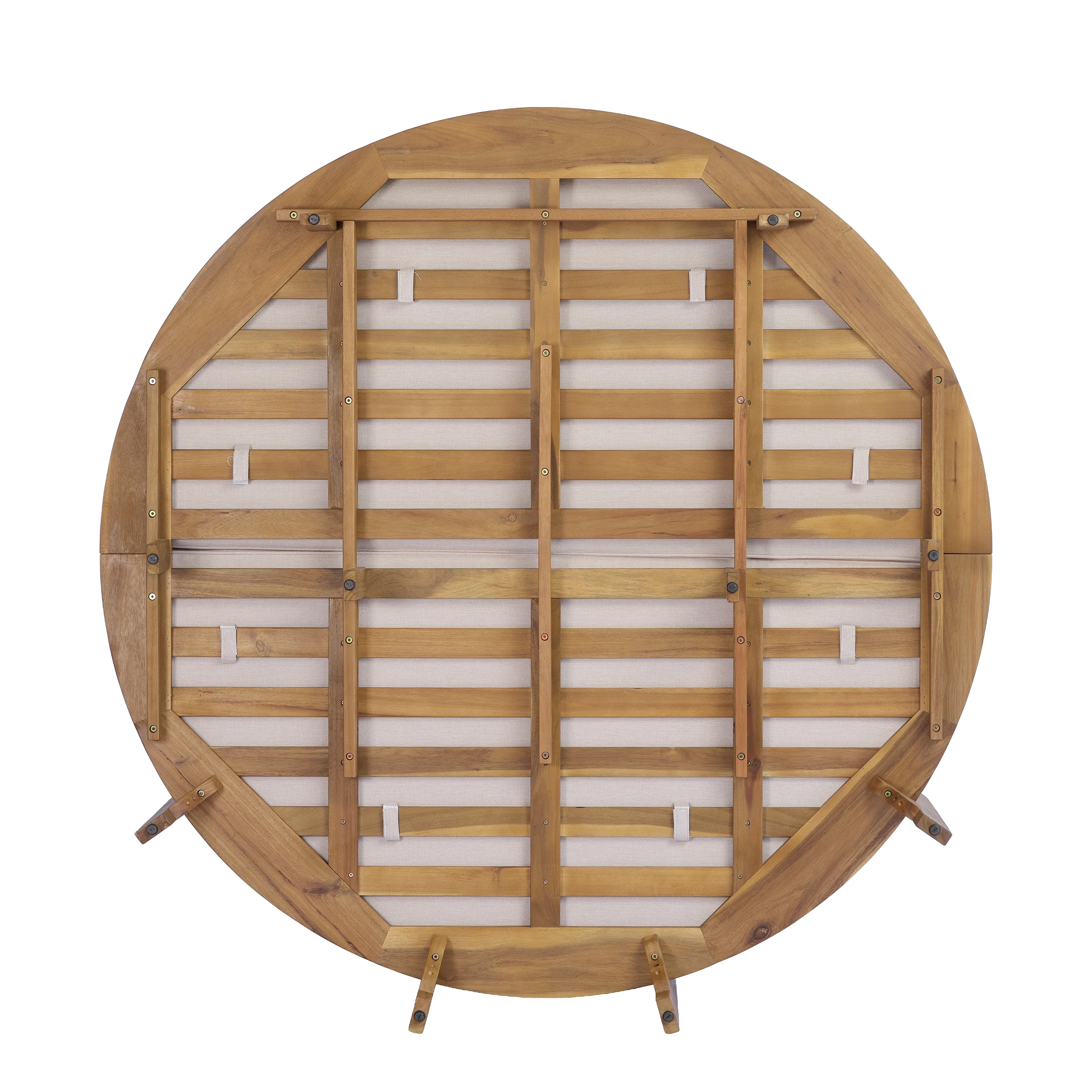 Outdoor Acacia Wood Round Lounger Daybed - Image 18