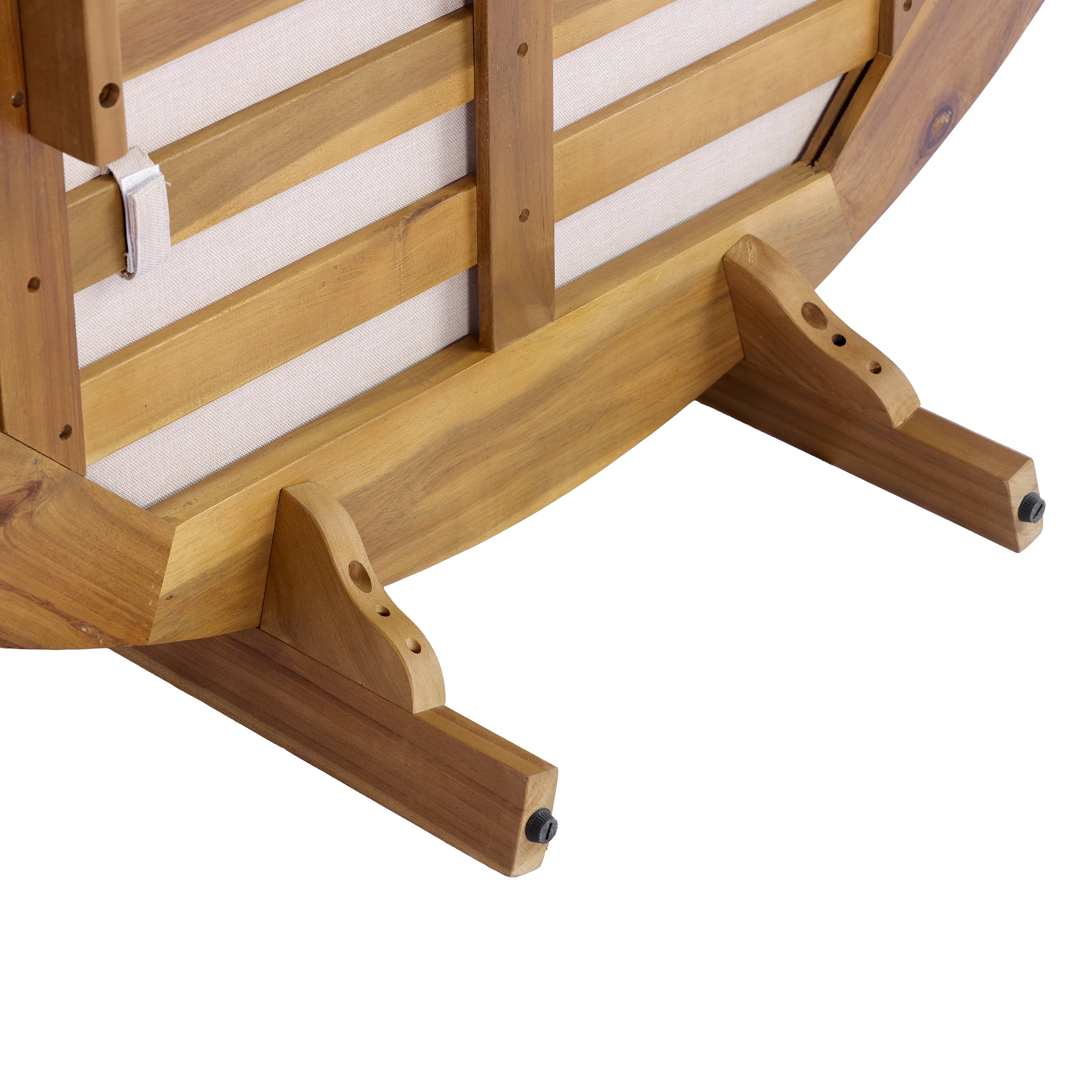 Outdoor Acacia Wood Round Lounger Daybed - Image 20