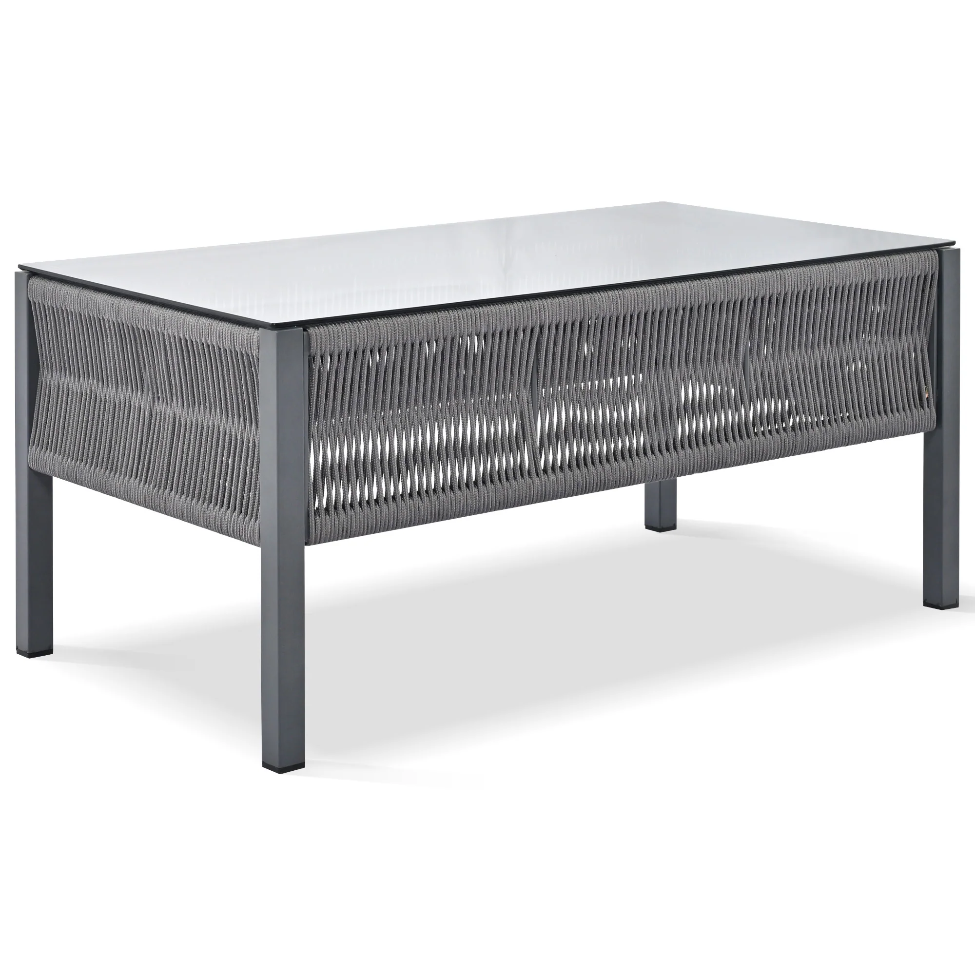Outdoor Patio 4-Piece Rope Patio Furniture Set with Coffee Table - Image 14