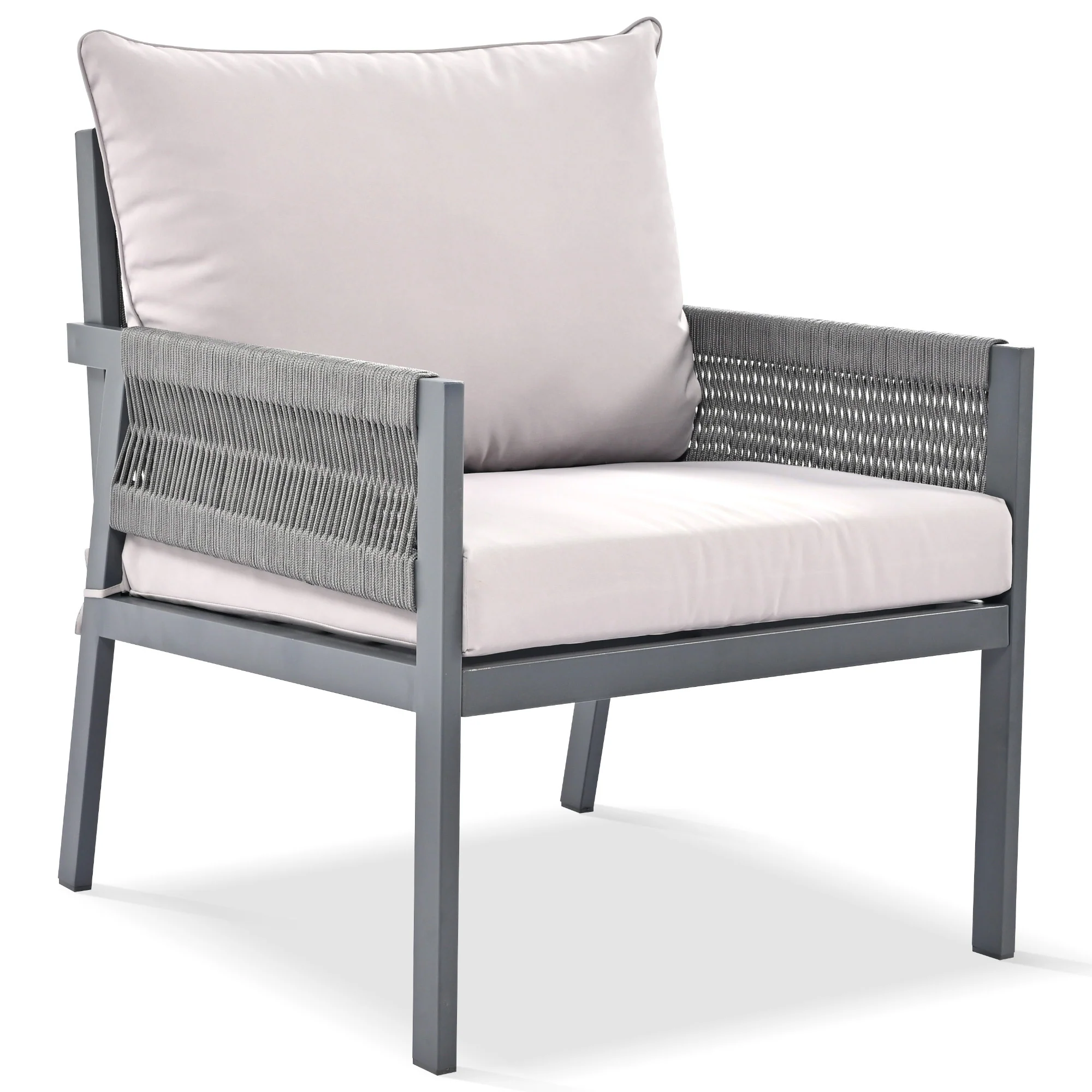 Outdoor Patio 4-Piece Rope Patio Furniture Set with Coffee Table - Image 16
