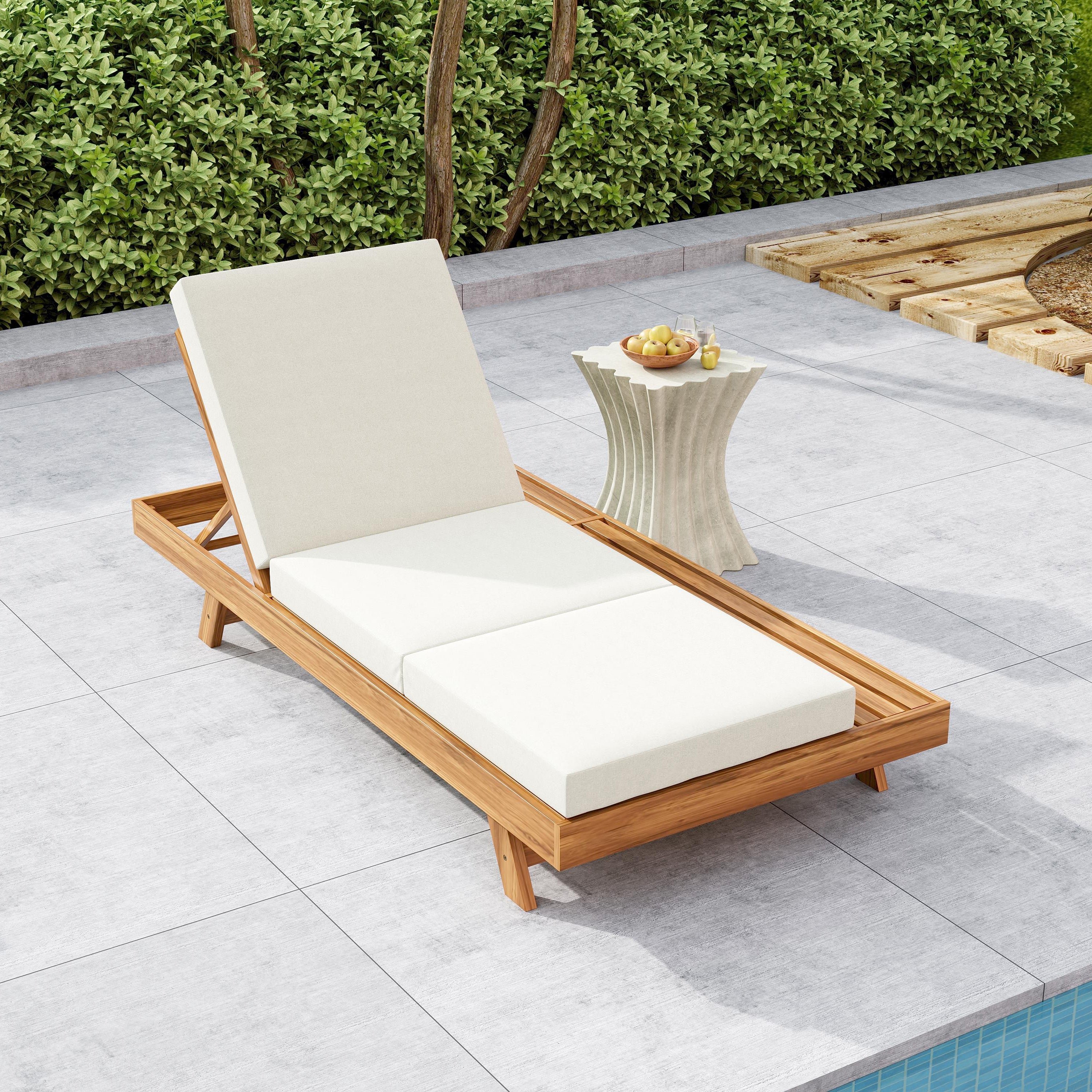 Walker Edison | Outdoor Patio Lounge Chaise Chair - Image 2
