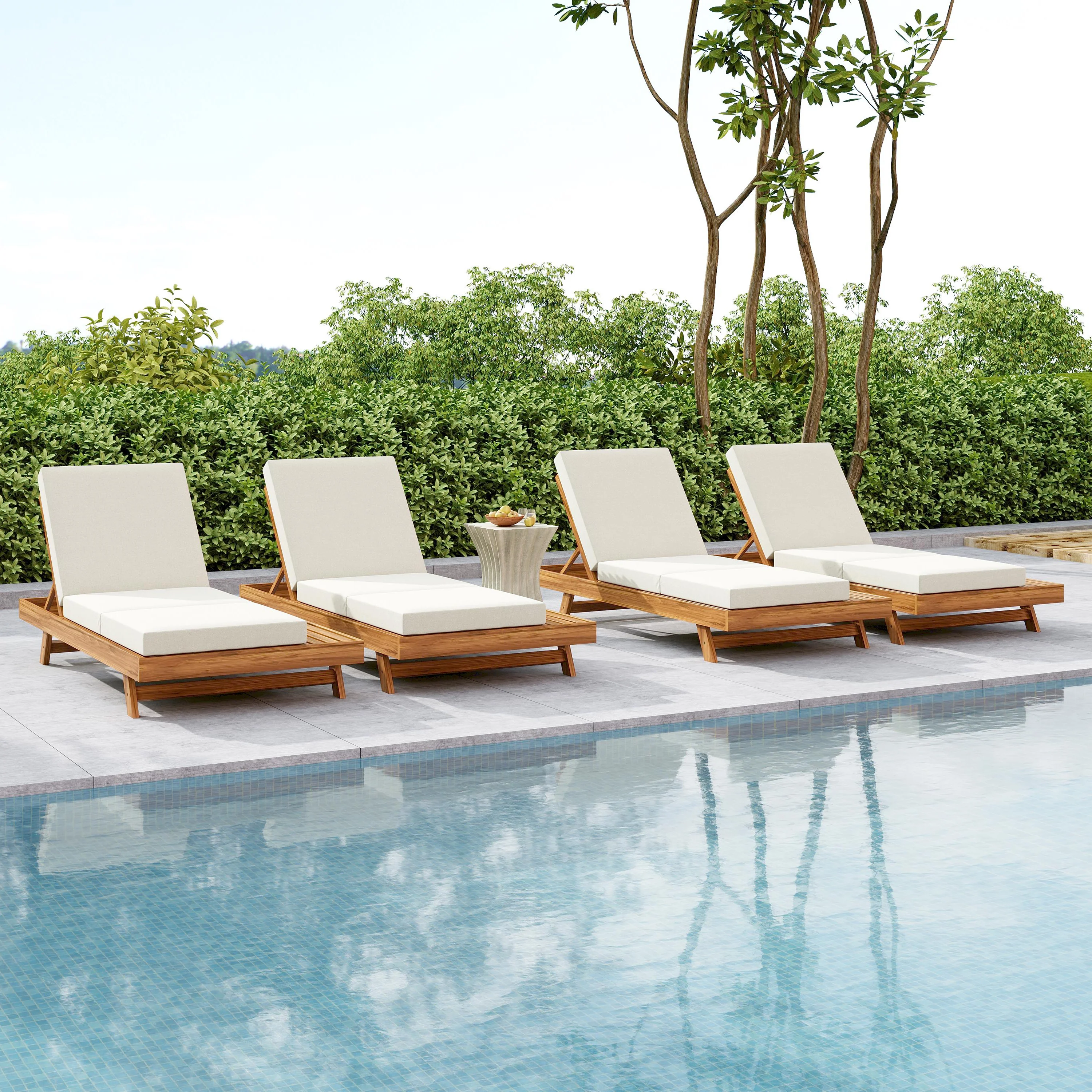 Walker Edison | Outdoor Patio Lounge Chaise Chair - Image 7