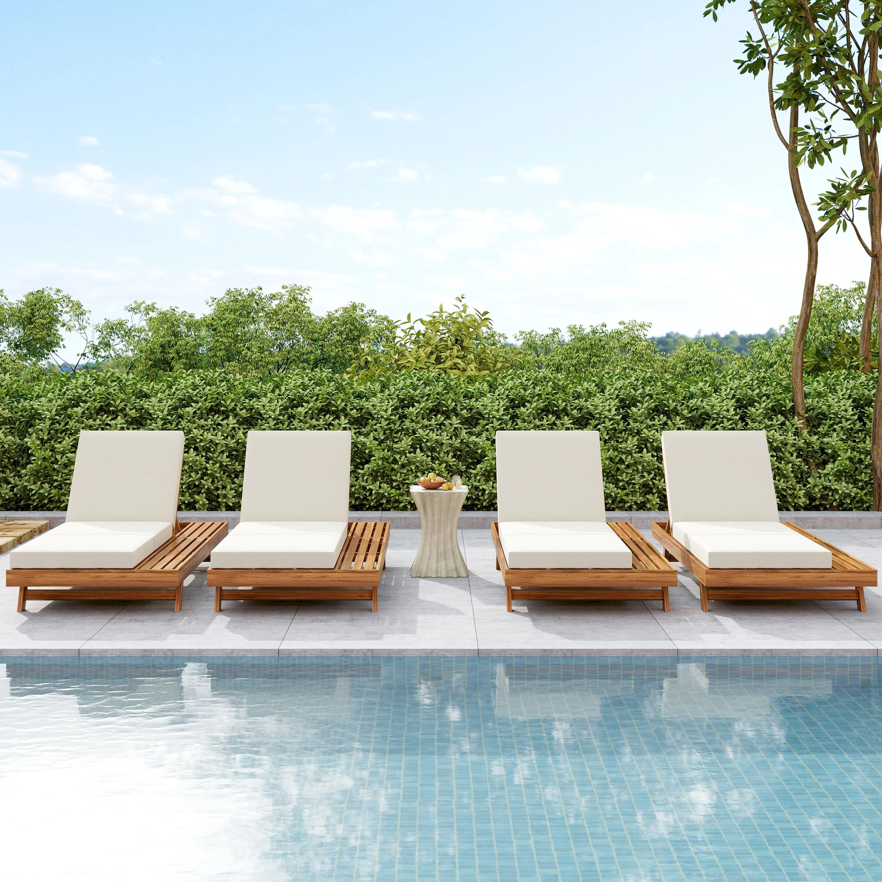 Walker Edison | Outdoor Patio Lounge Chaise Chair - Image 8