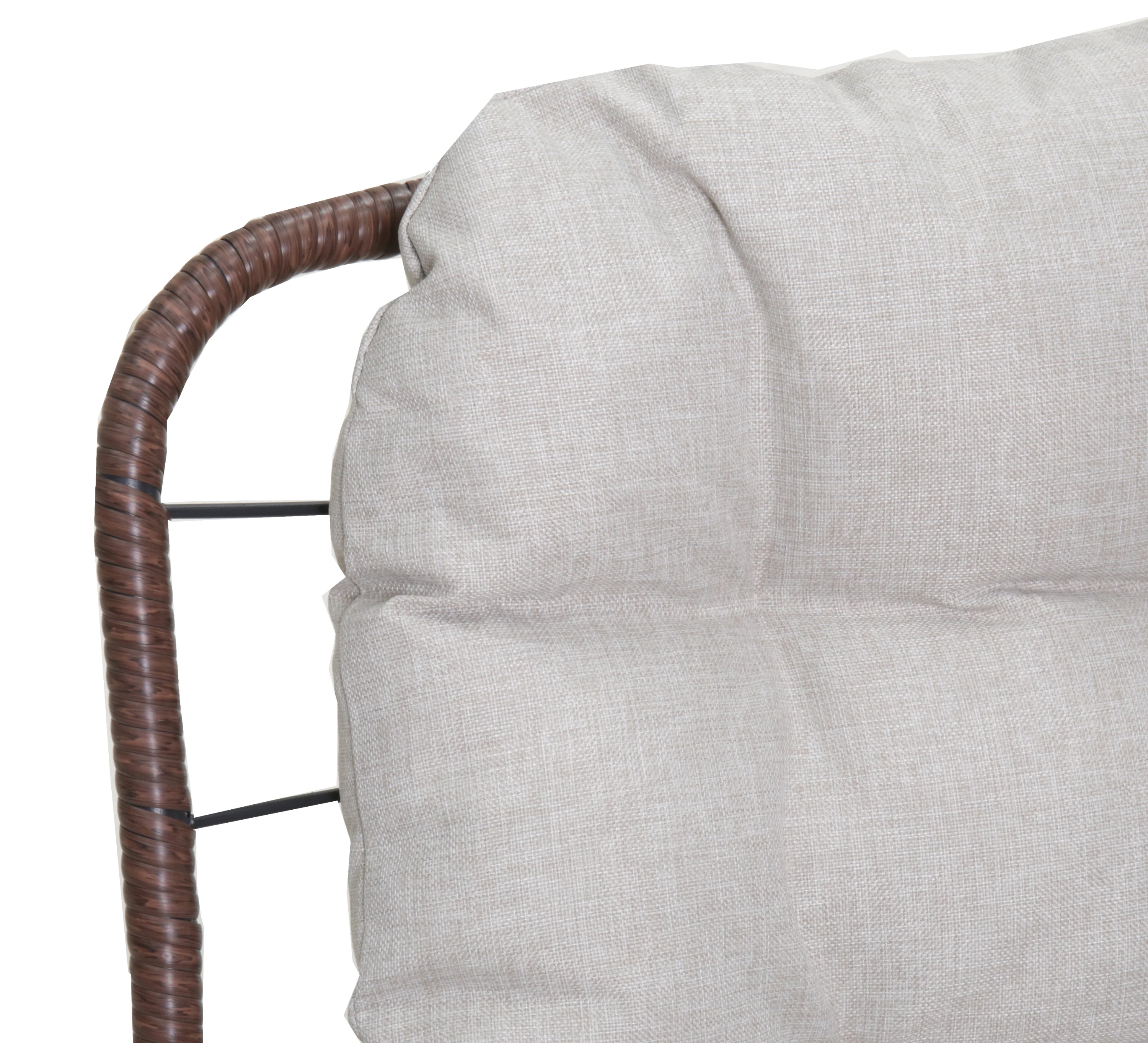Outdoor Patio Papasan Loveseat Sofa with Luxury Thick Cushion - Image 3