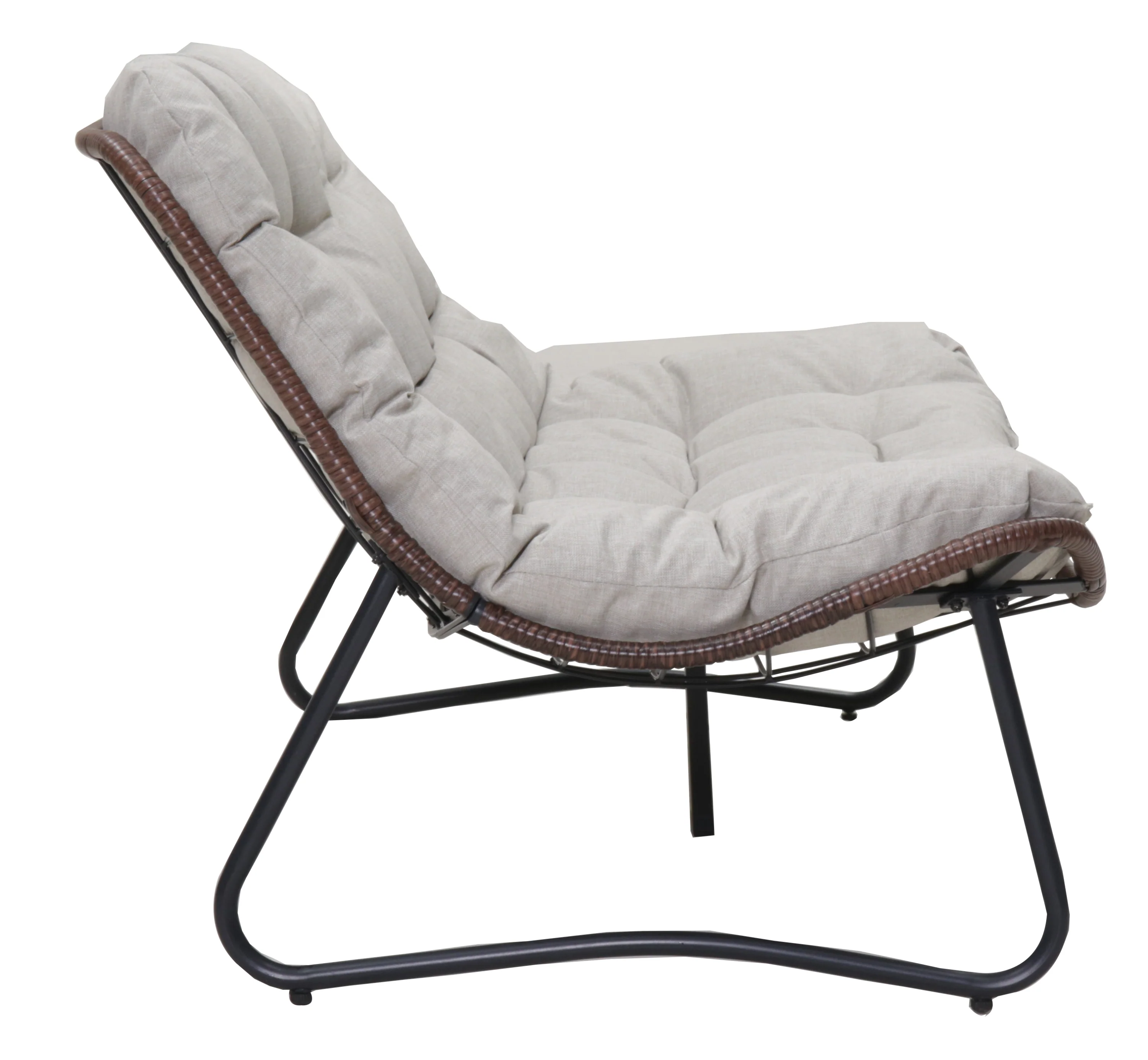 Outdoor Patio Papasan Loveseat Sofa with Luxury Thick Cushion - Image 5