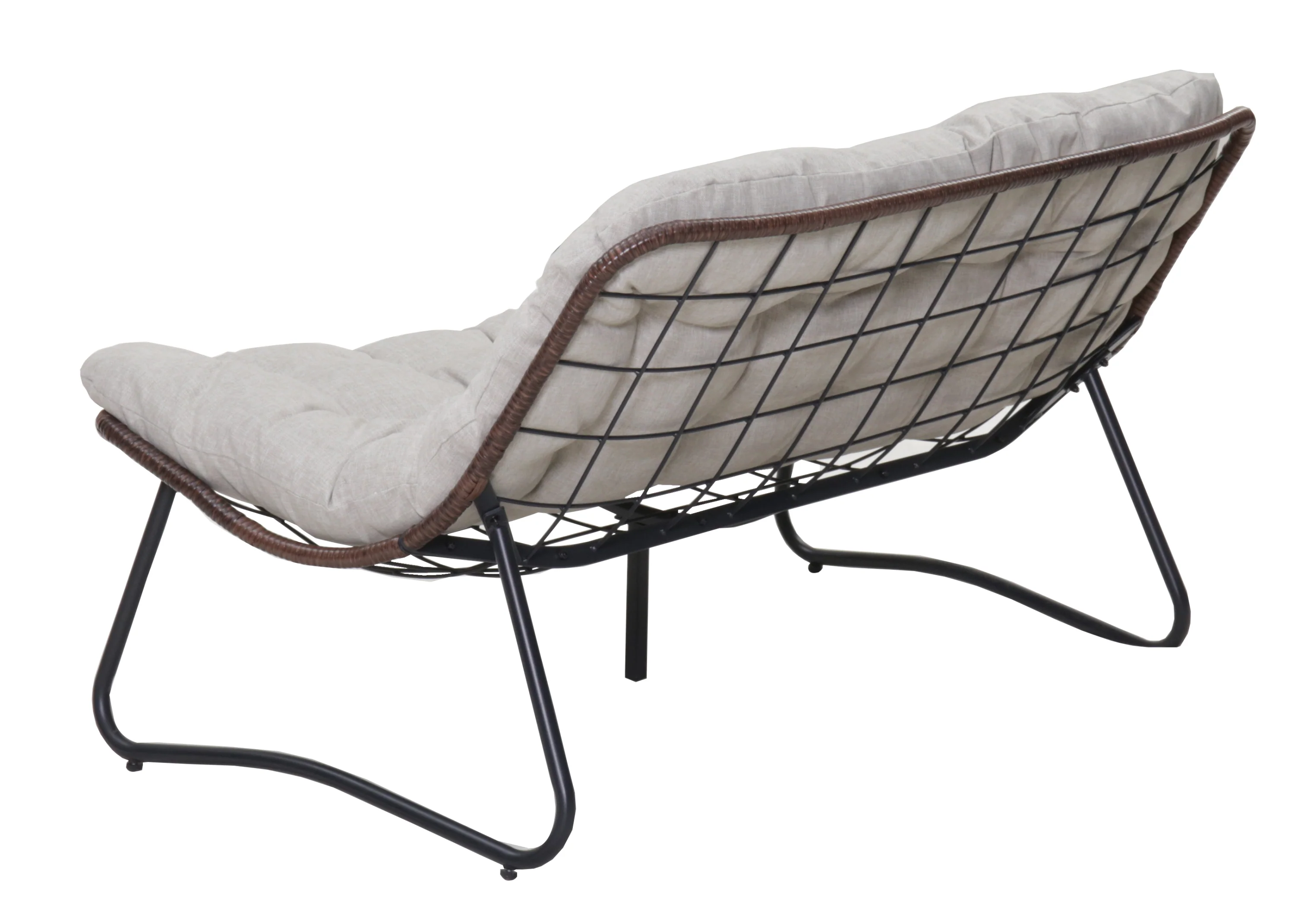 Outdoor Patio Papasan Loveseat Sofa with Luxury Thick Cushion - Image 8