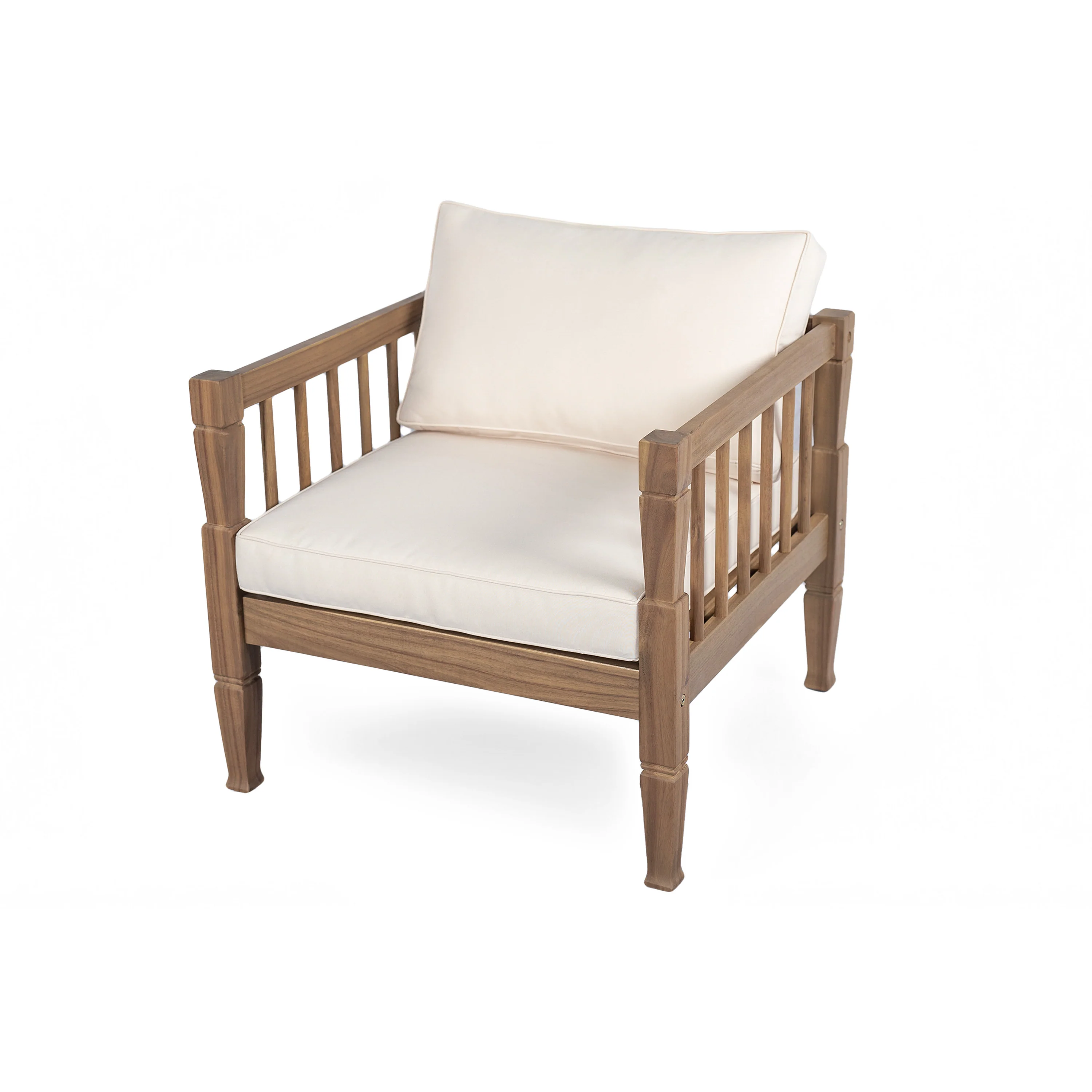 Outdoor Patio Wood 4-Piece Furniture Set with Coffee Table & Cushions - Image 9