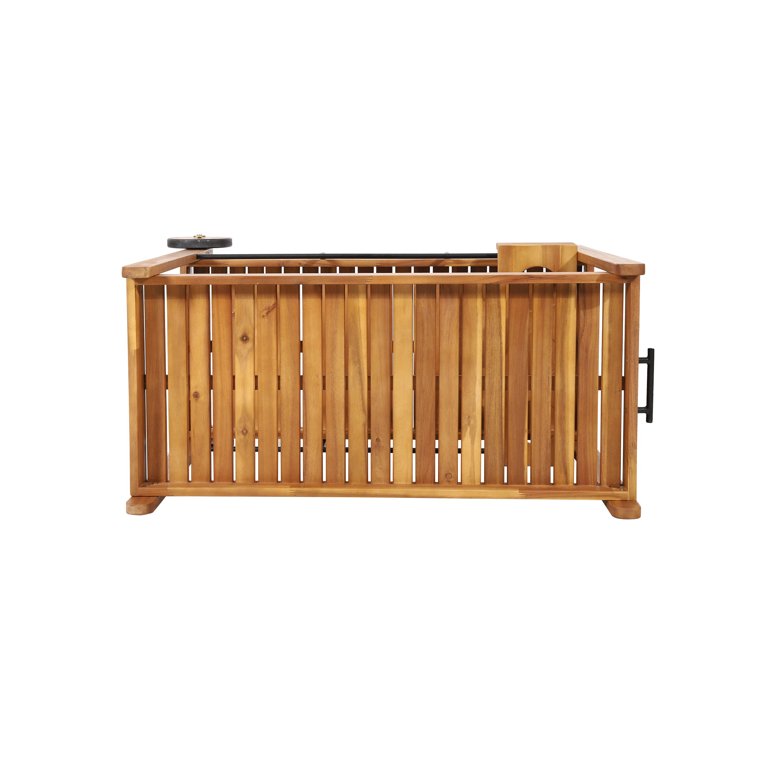 Walker Edison | Outdoor Patio Wood Bar Cart for Storage - Image 10