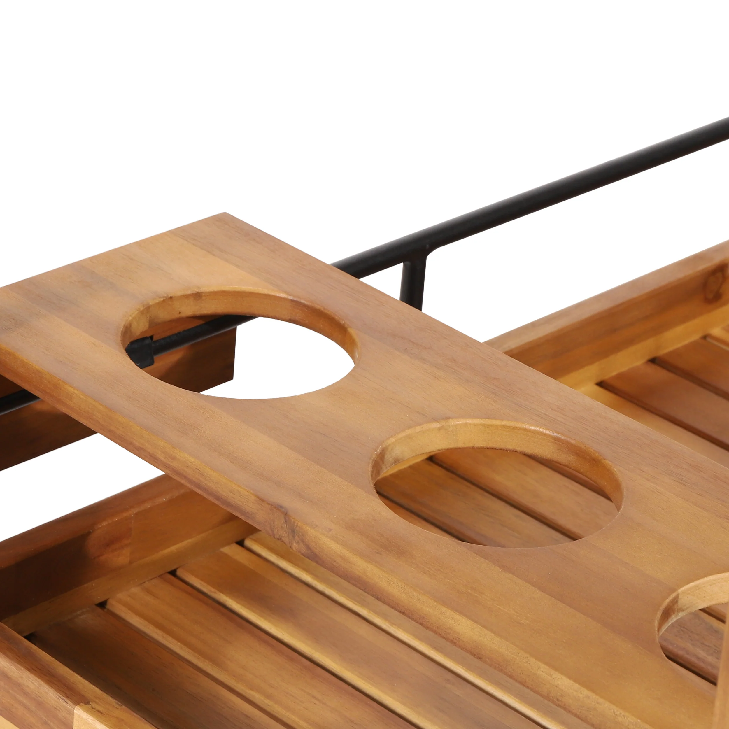 Walker Edison | Outdoor Patio Wood Bar Cart for Storage - Image 12