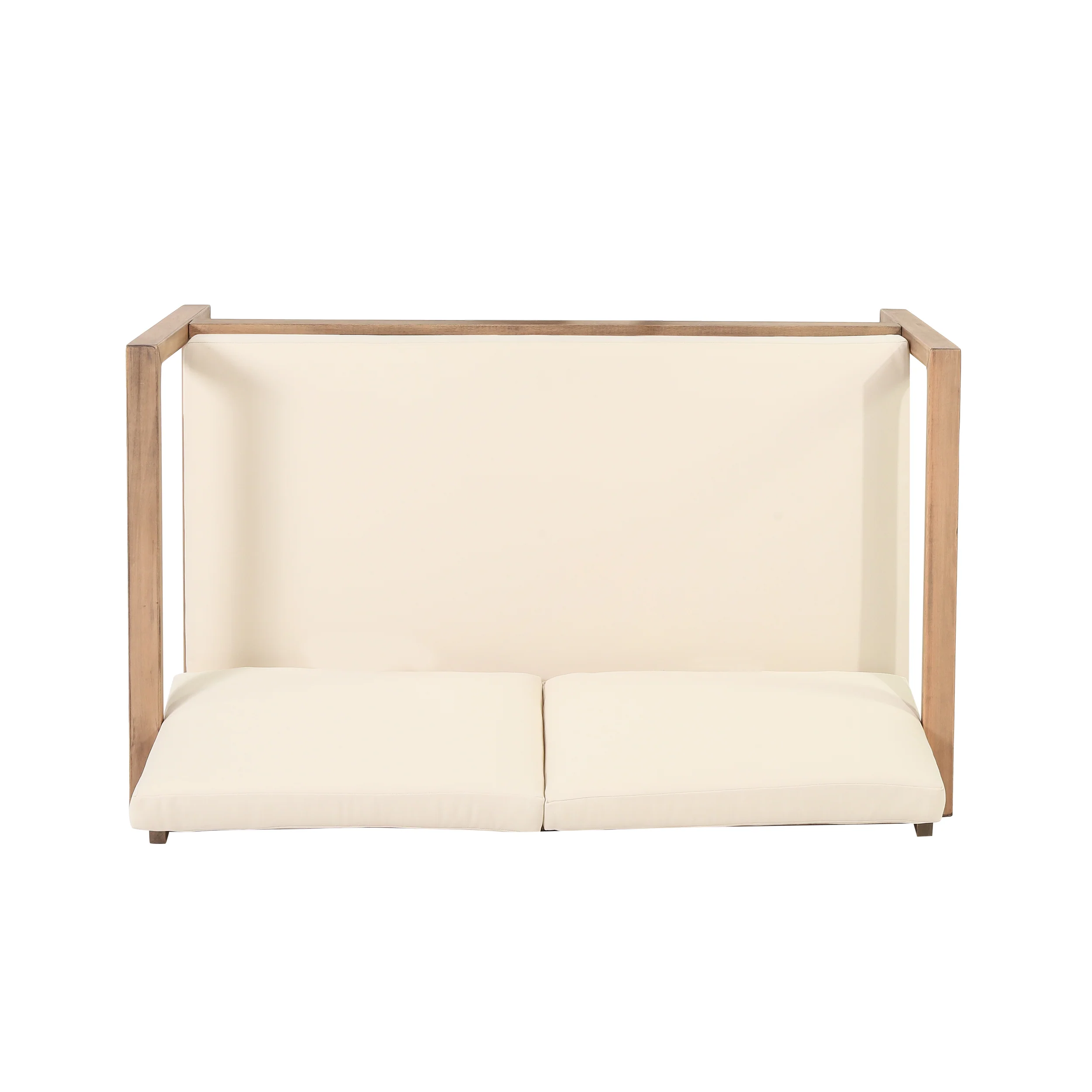 Outdoor Teak Wood Loveseat and Coffee Table Set with Cushions - Image 12