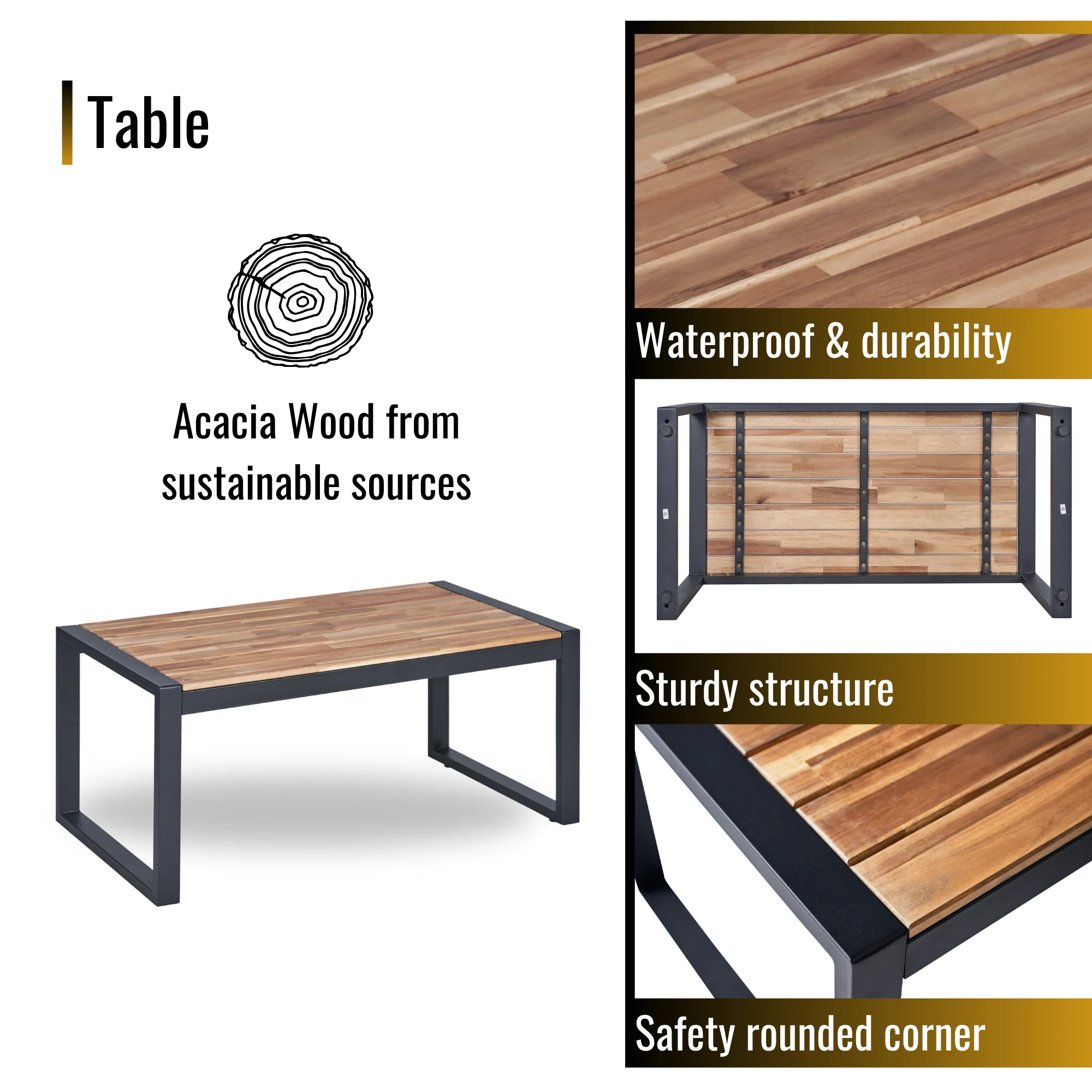 Walker Edison | Outdoor Wicker 4-Piece Patio Furniture Set - Image 11