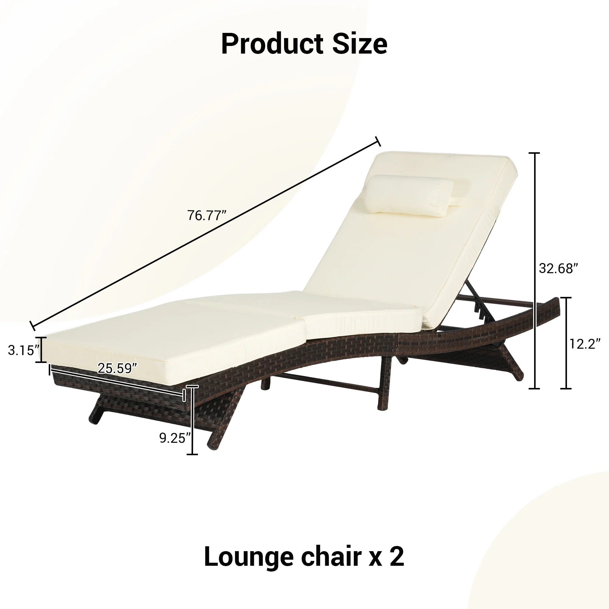 Walker Edison | Outdoor Wicker Long Reclining Chair Set of 2 - Image 5