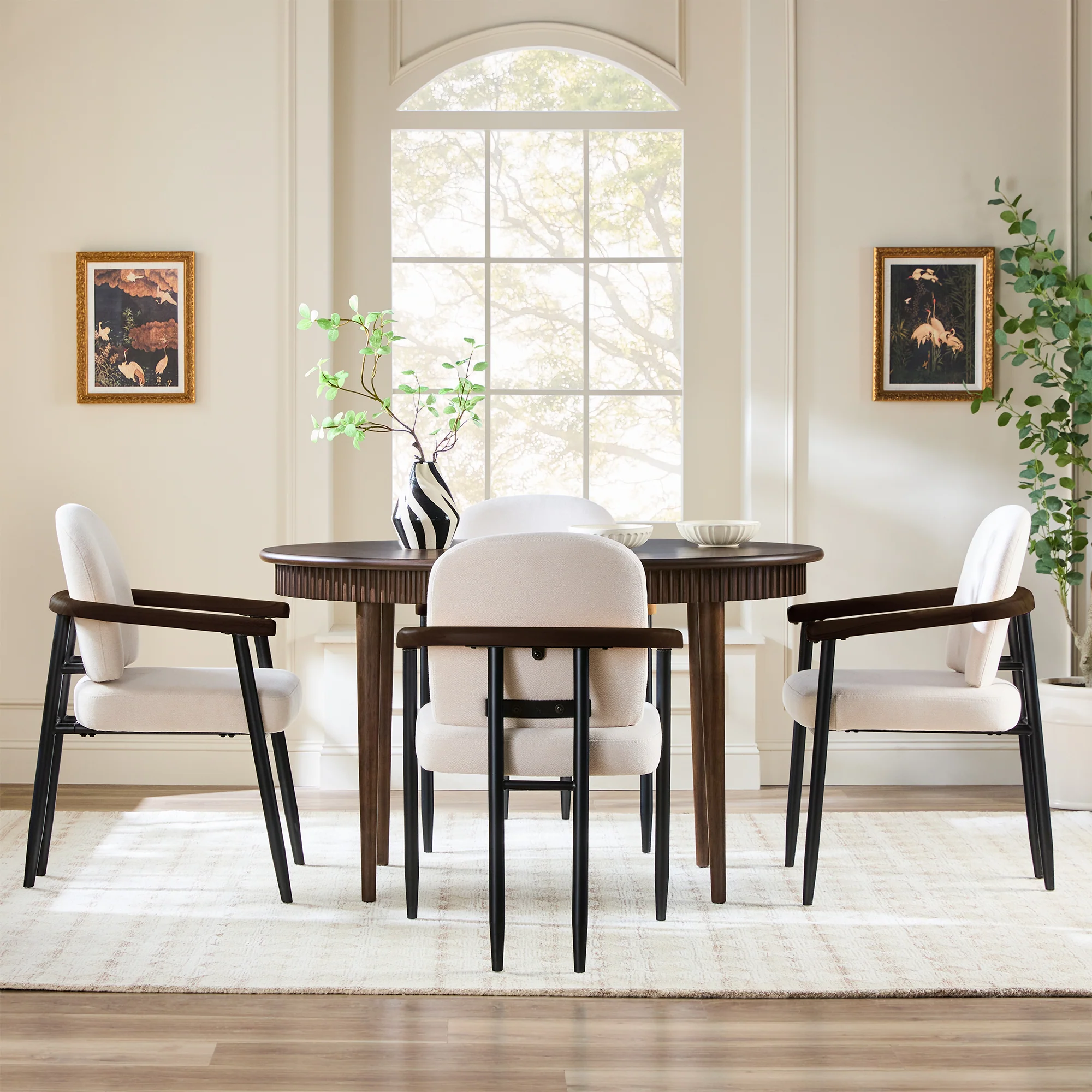 Samantha Modern Fluted Wooden 52" Oval Dining Table - Image 17