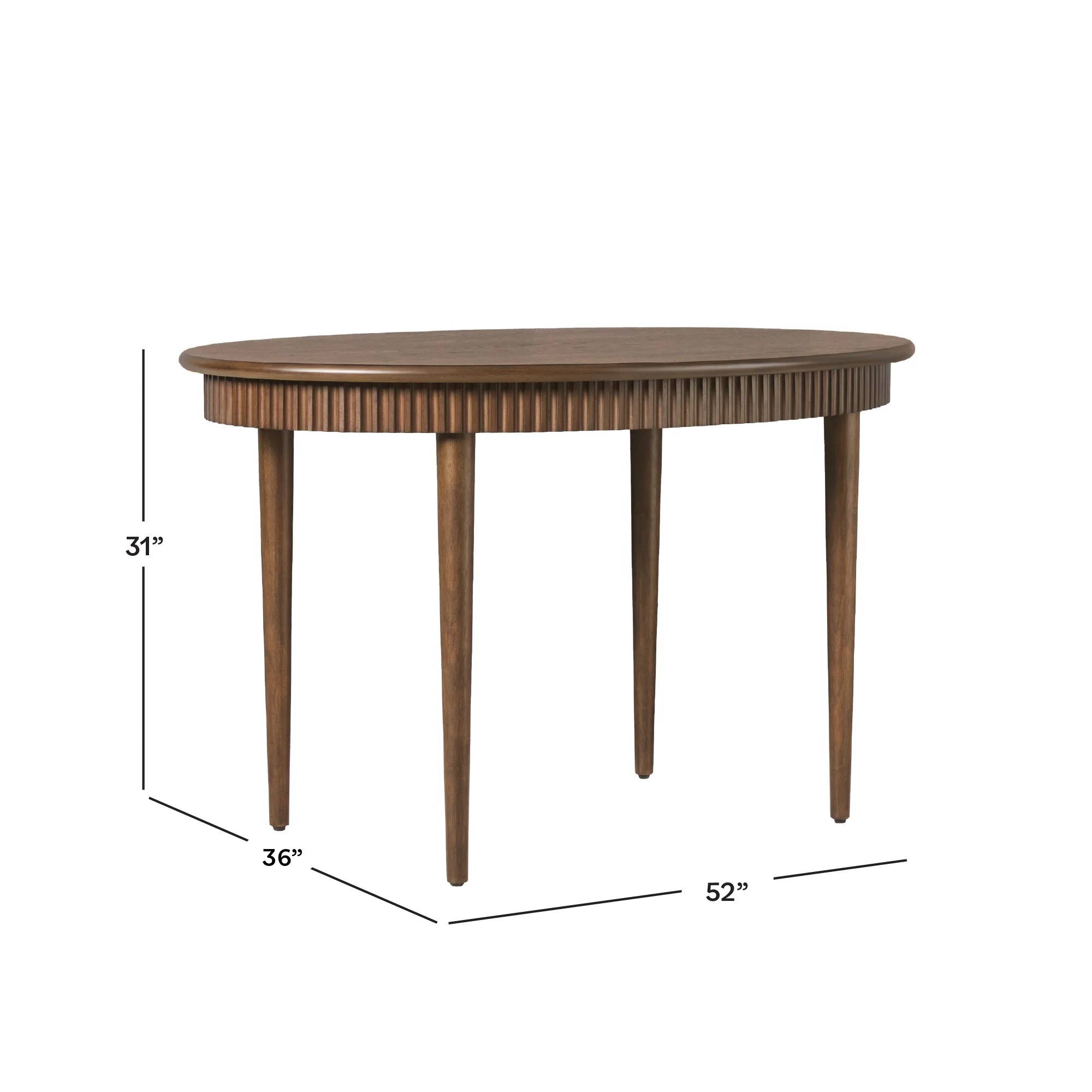 Samantha Modern Fluted Wooden 52" Oval Dining Table - Image 18