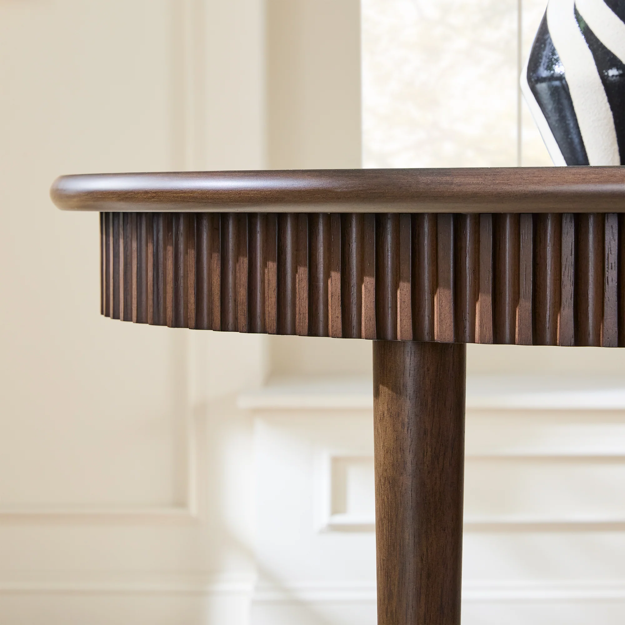 Samantha Modern Fluted Wooden 52" Oval Dining Table - Image 24