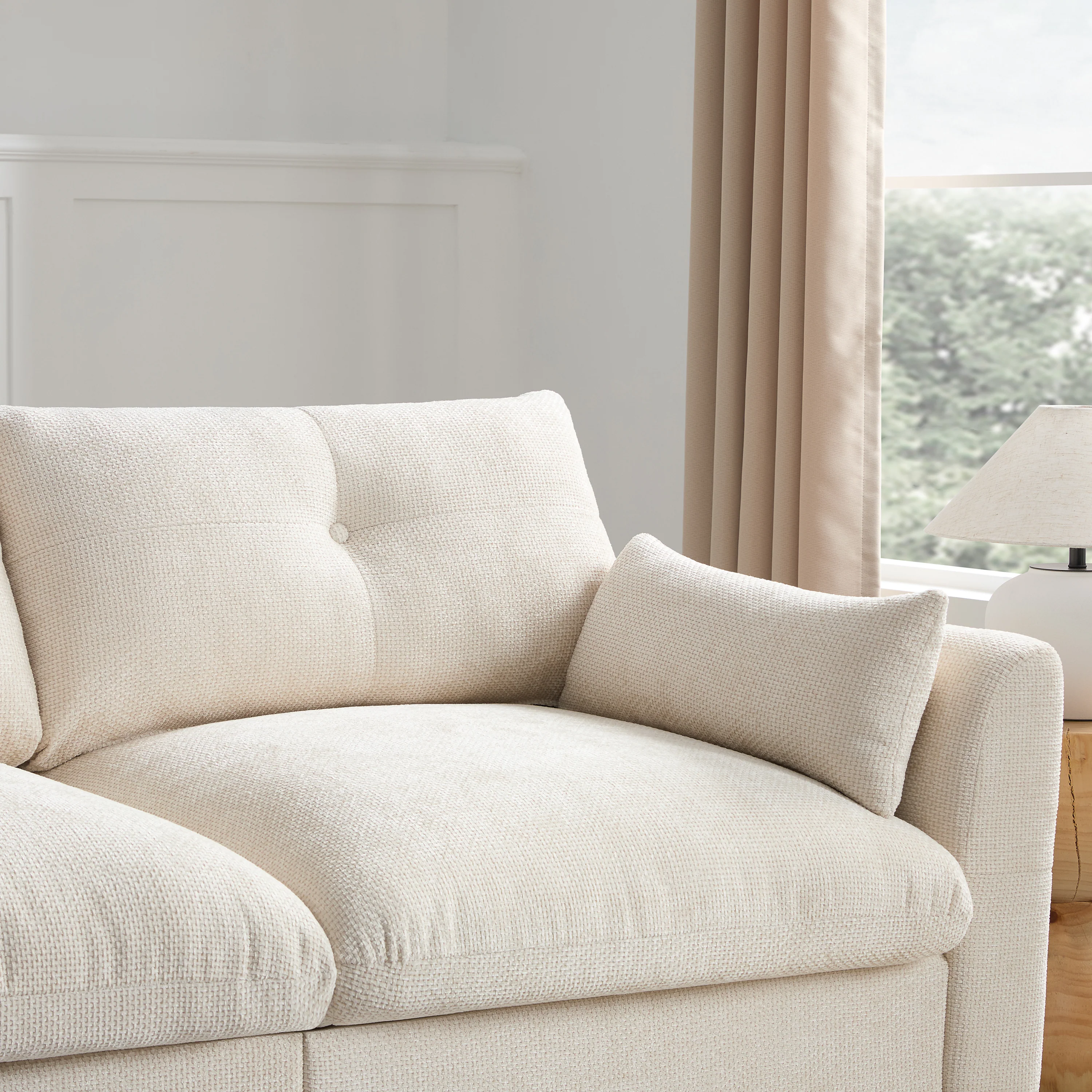 Oversized Chenille Modular Sectional Sofa with Console and Two Storage Ottomans - Image 11