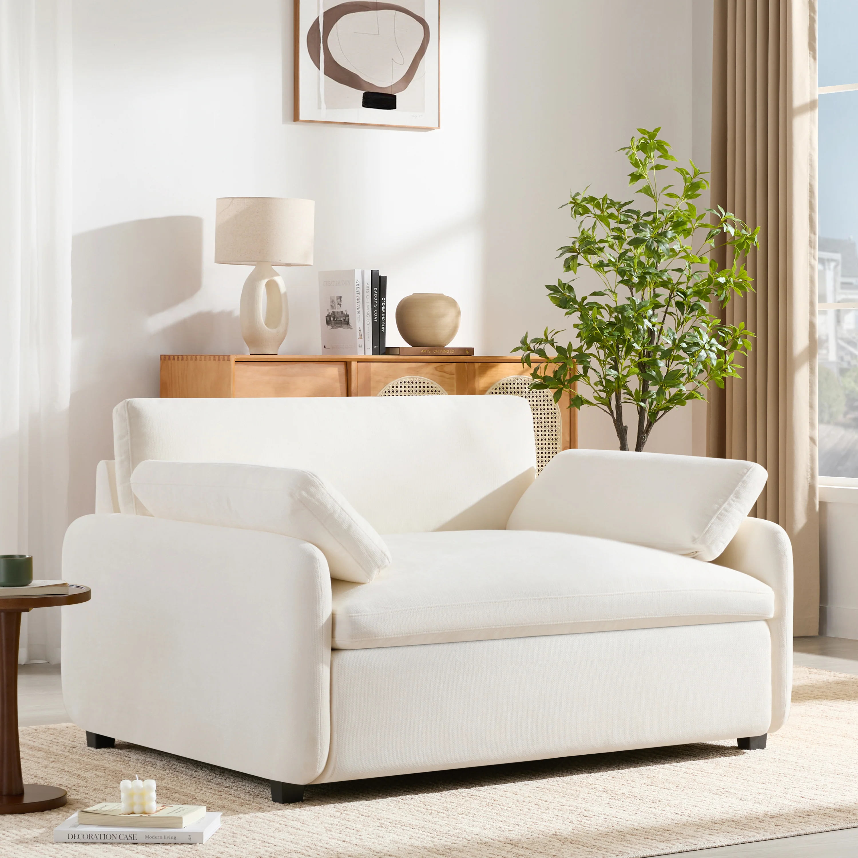 Oversized Chenille Single Wide and Deep Seat Accent Chair