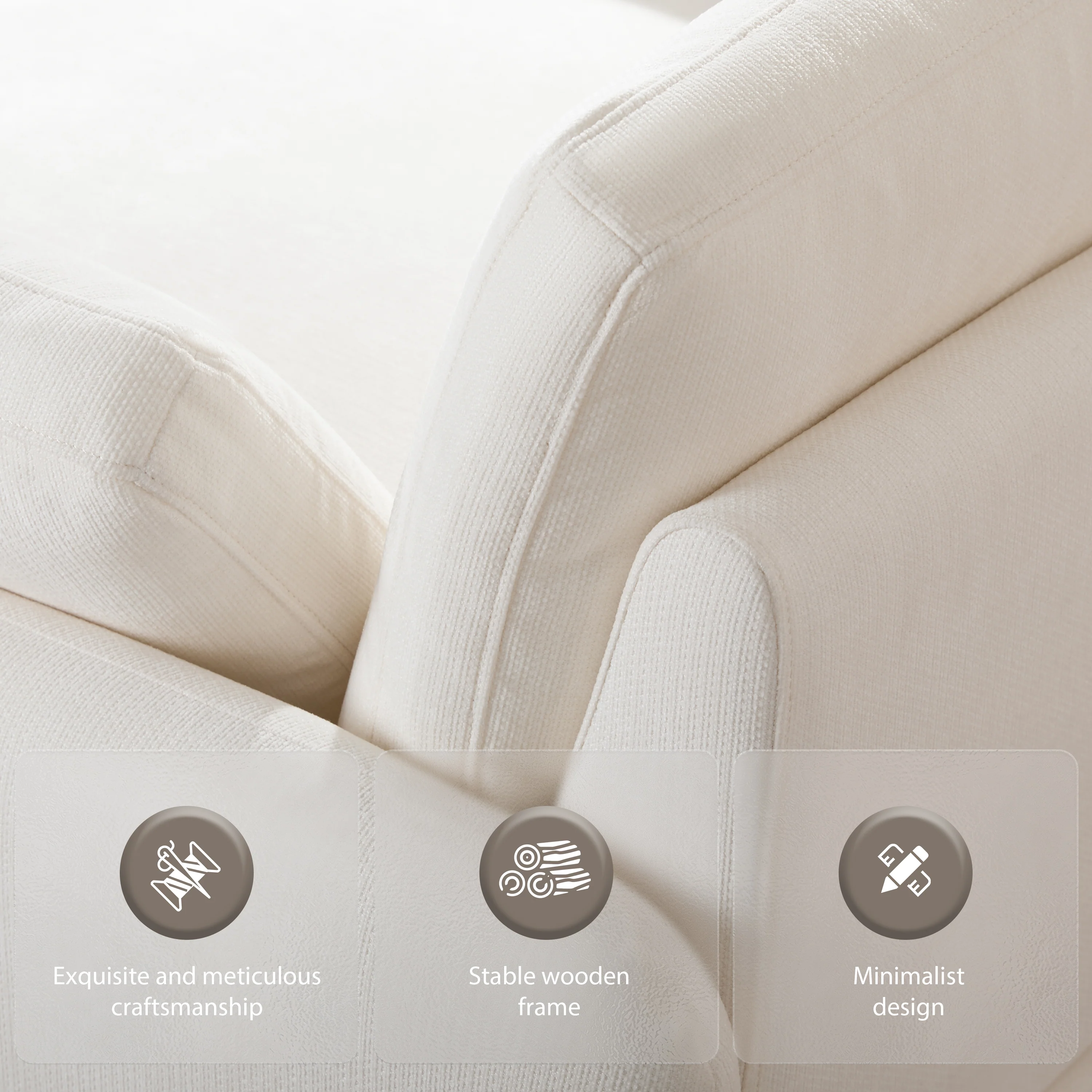 Oversized Chenille Single Wide and Deep Seat Accent Chair - Image 4