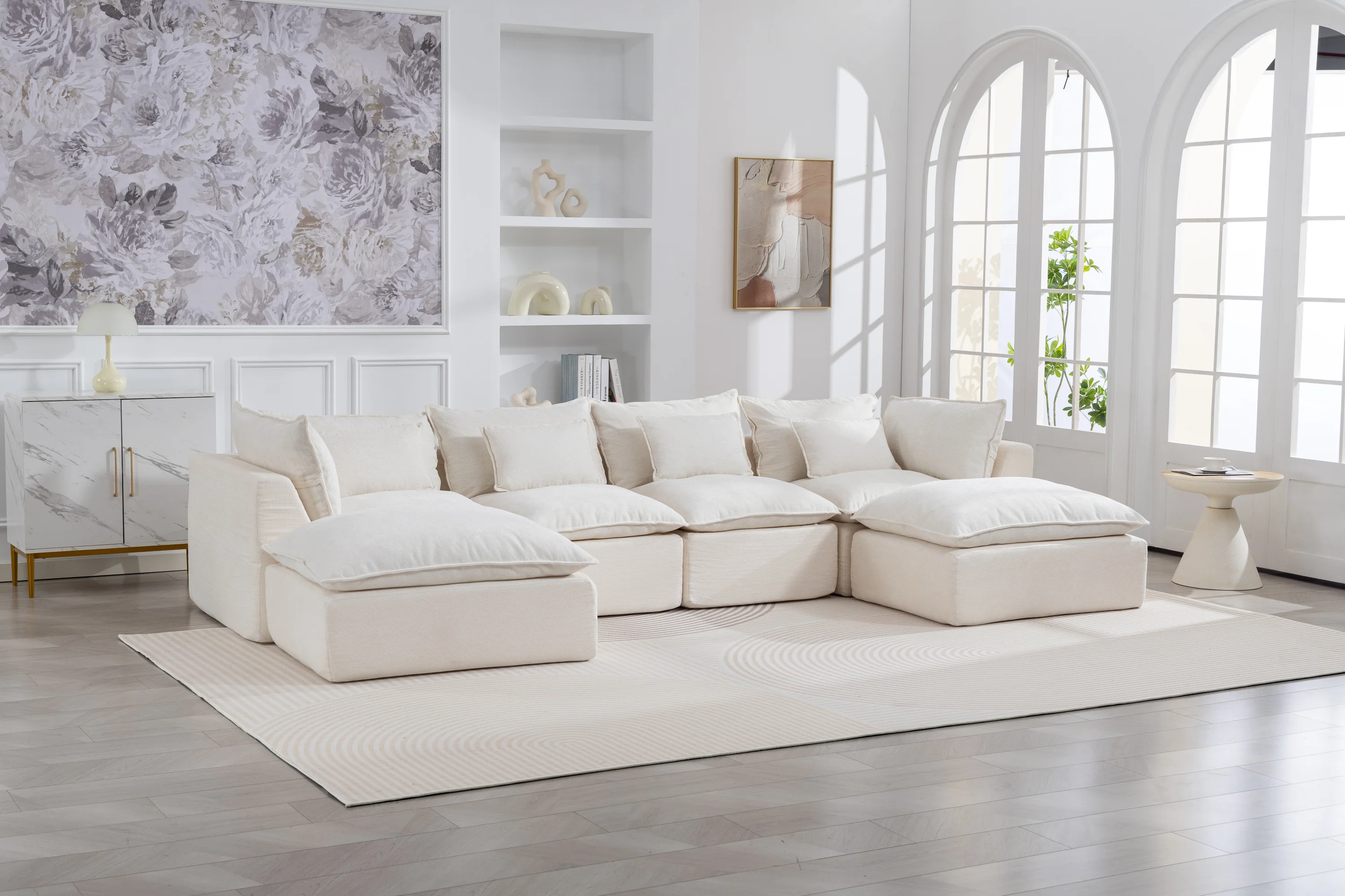 Oversized Cloud Modular 129.8"in Sectional Sofa