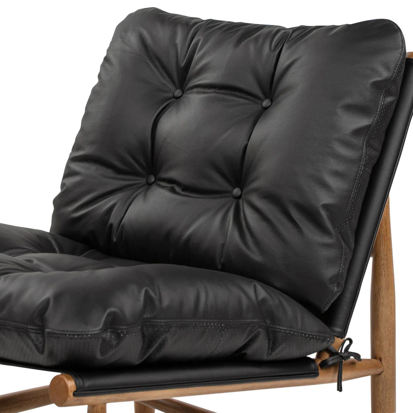 Oxford 26.5' Noir Black Leather Mid-Century Modern Accent Chair - Image 11