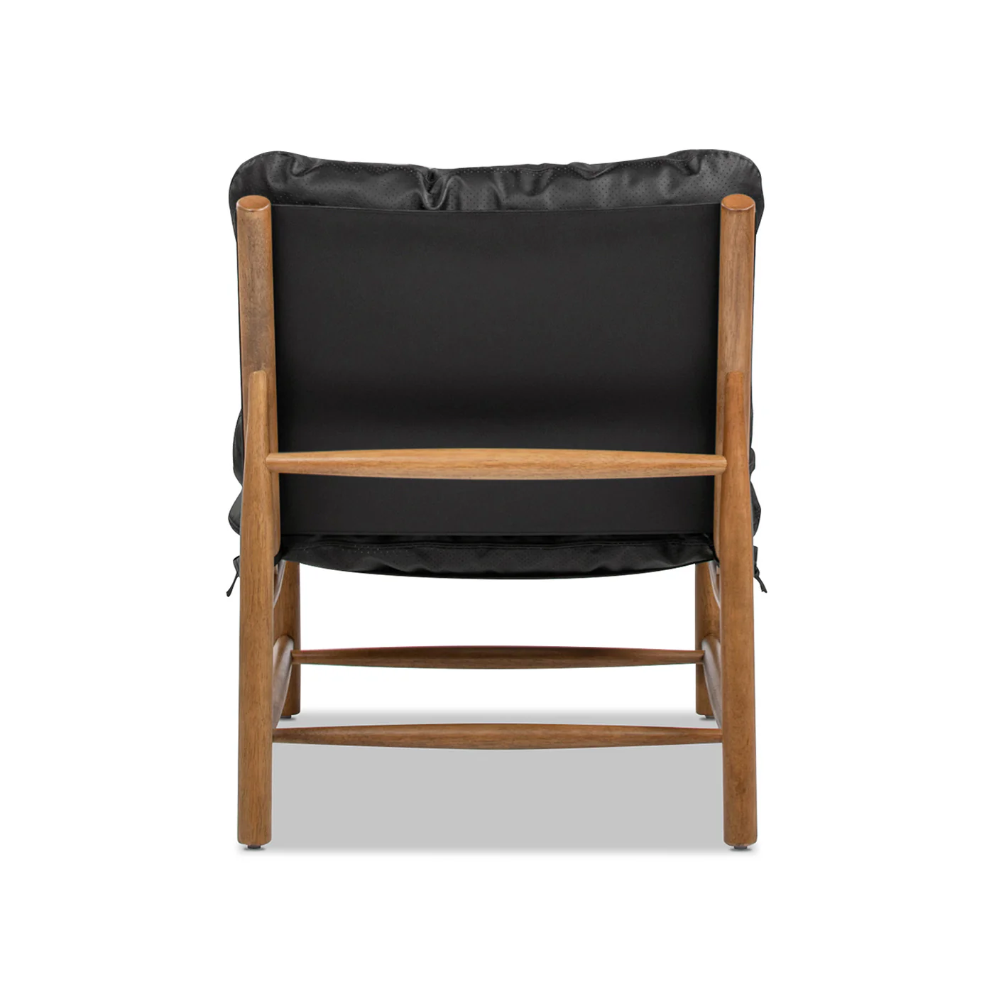 Oxford 26.5' Noir Black Leather Mid-Century Modern Accent Chair - Image 7