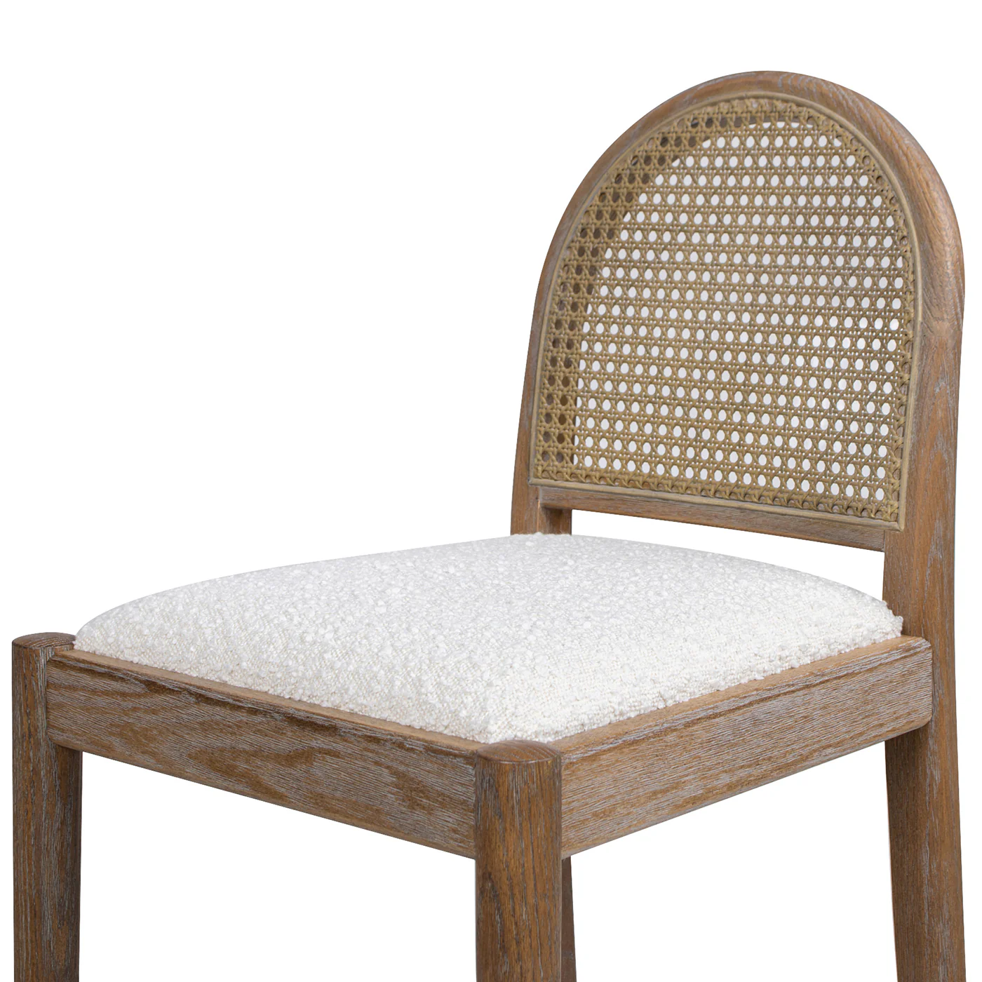 Panama Boucle 30.5' Curved Back Cane Rattan Bar Stool, Set of 2 - Image 8